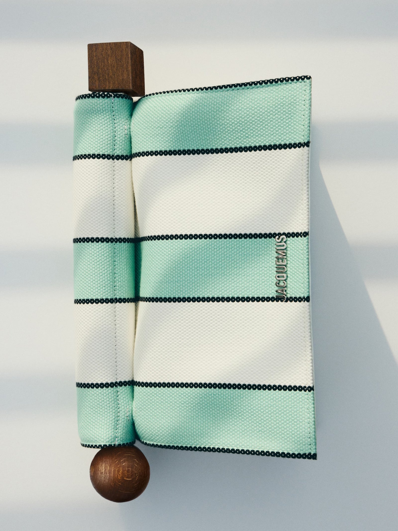 Jacquemus The Rond Carré Clutch Bag - Print Stripes White / Mint