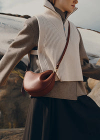 Polene Tonca Edition Textured Bag - Cognac