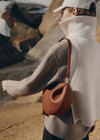 Polene Tonca Edition Textured Bag - Cognac