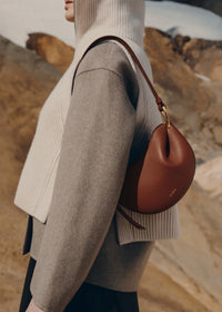 Polene Tonca Edition Textured Bag - Cognac