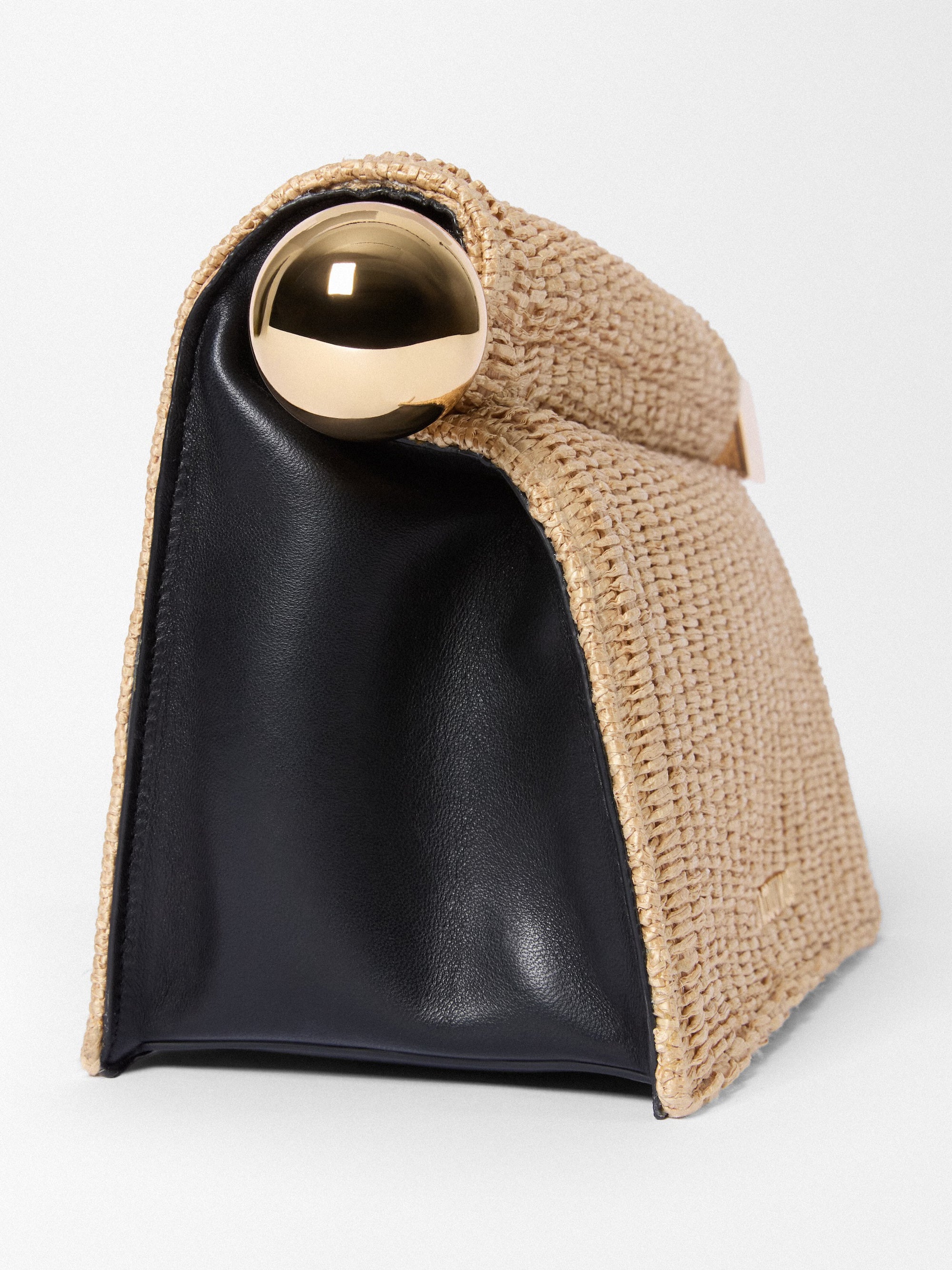 Jacquemus The Rond Carré Clutch Bag - Natural/Black