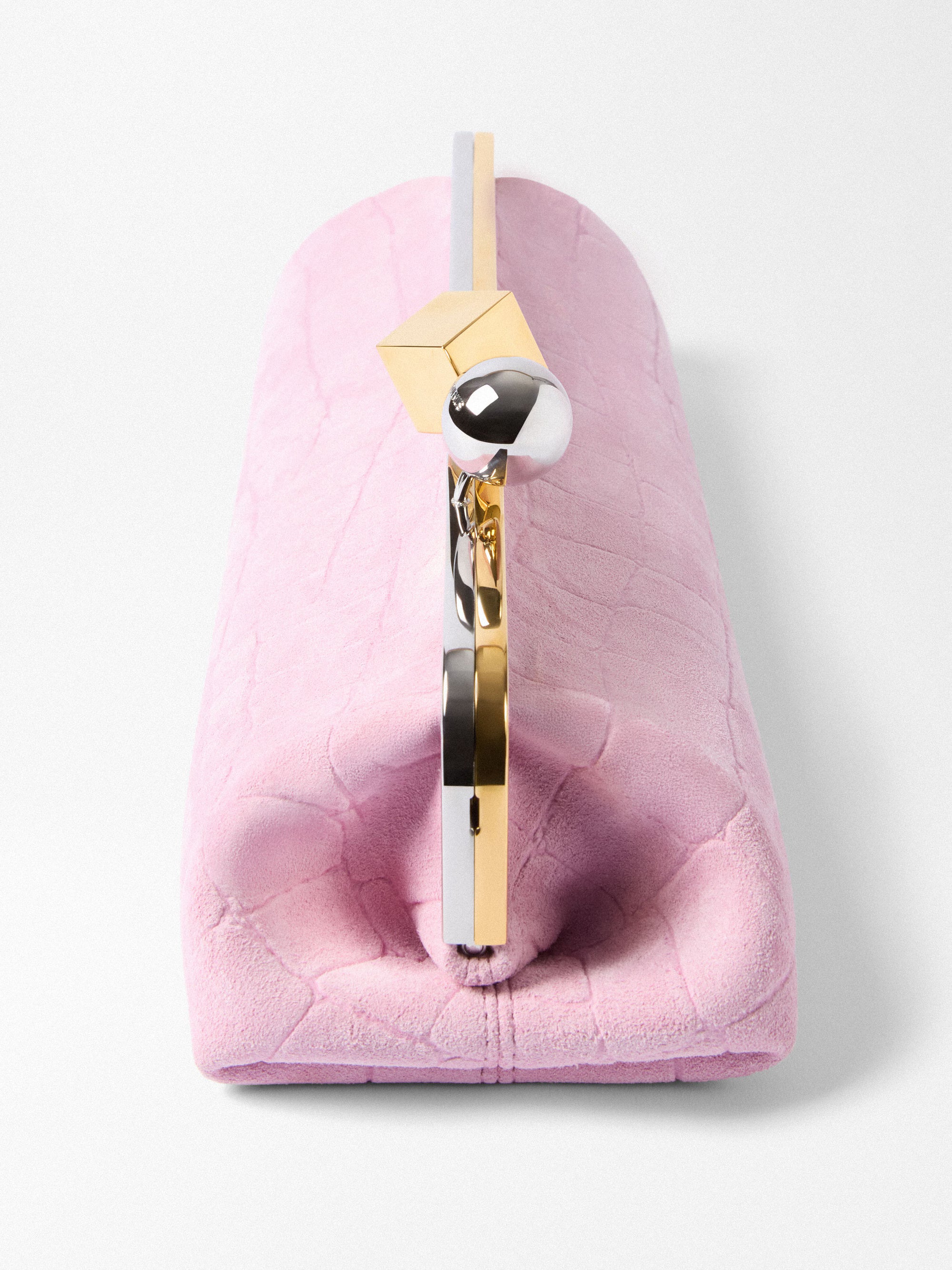 Jacquemus The Salon Clutch Bag - Suede Light Pink