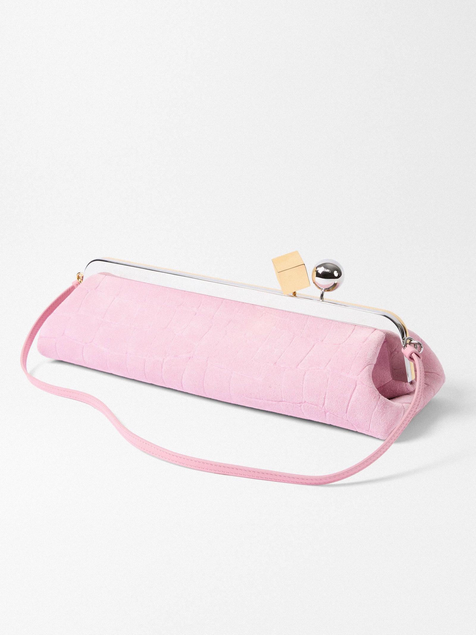 Jacquemus The Salon Clutch Bag - Suede Light Pink