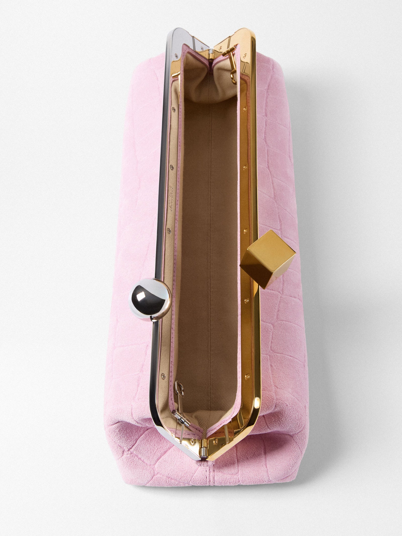 Jacquemus The Salon Clutch Bag - Suede Light Pink