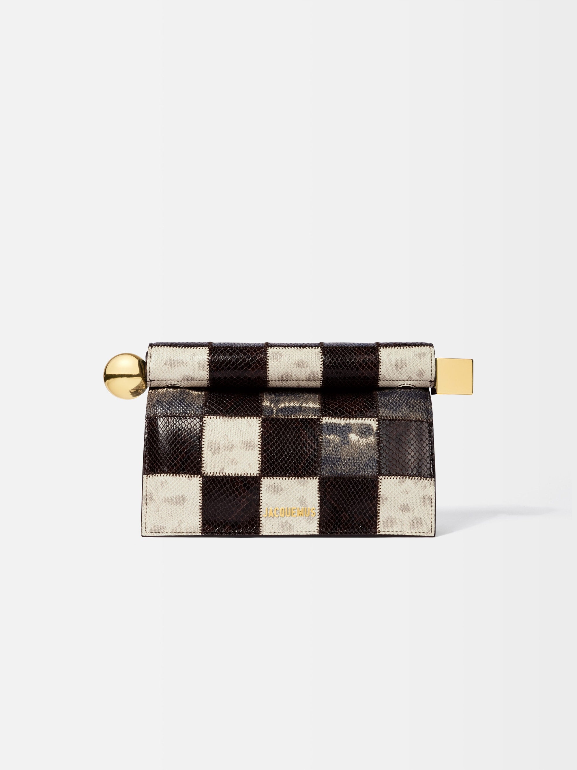 Jacquemus The Rond Carré Clutch Bag - Multi-Brown/Beige