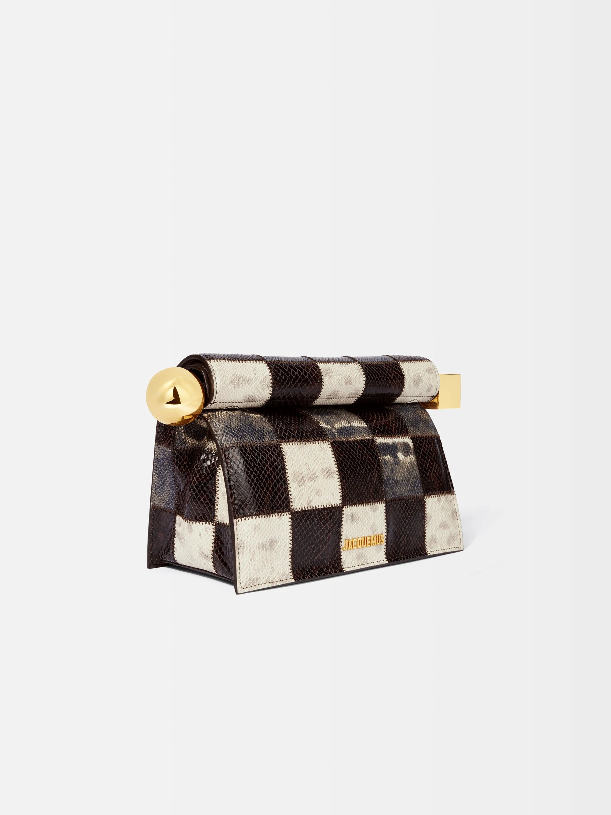 Jacquemus The Rond Carré Clutch Bag - Multi-Brown/Beige