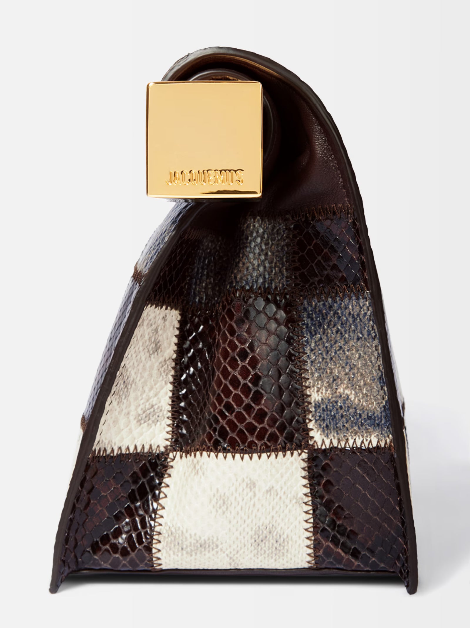 Jacquemus The Rond Carré Clutch Bag - Multi-Brown/Beige
