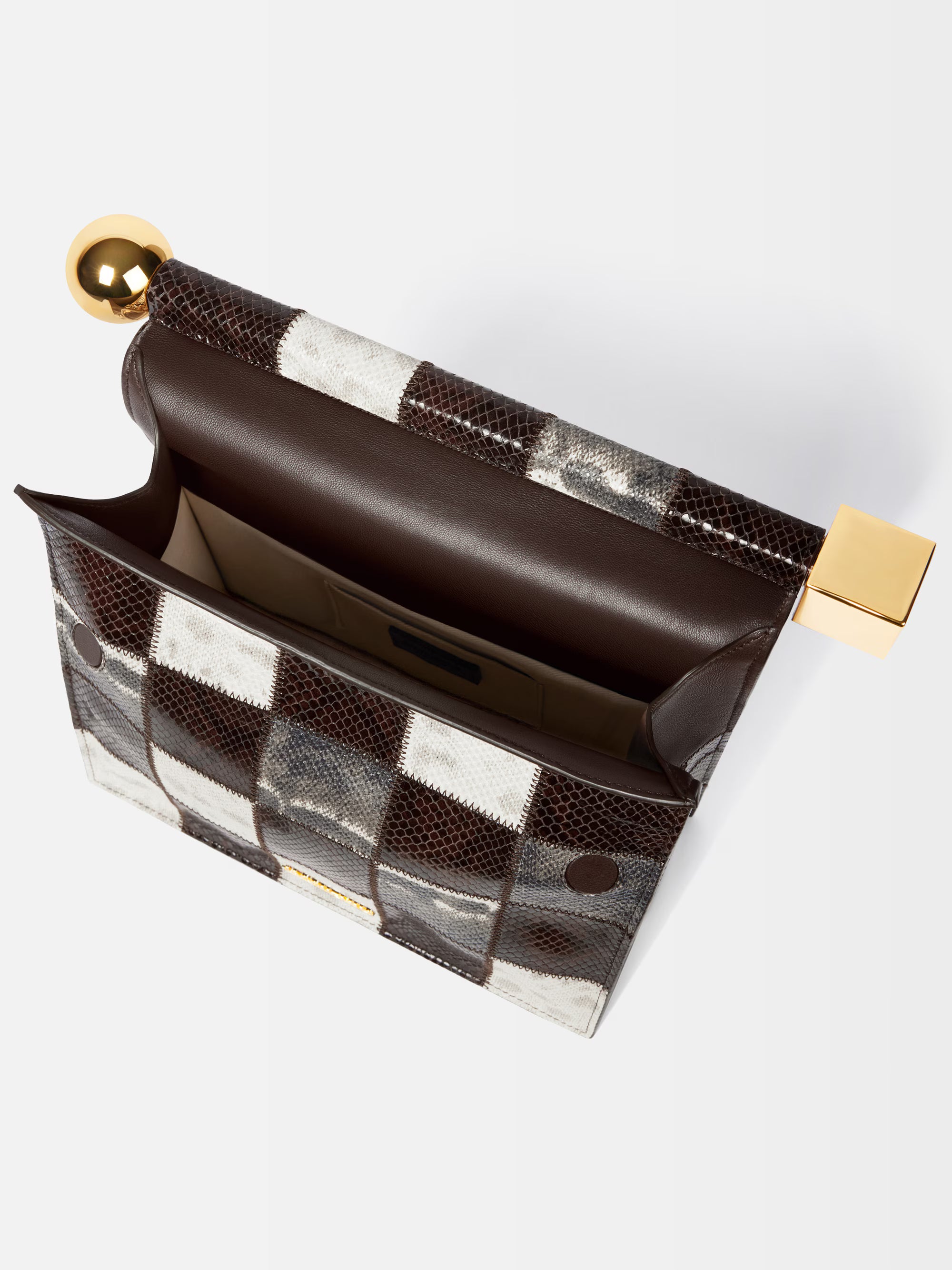 Jacquemus The Rond Carré Clutch Bag - Multi-Brown/Beige