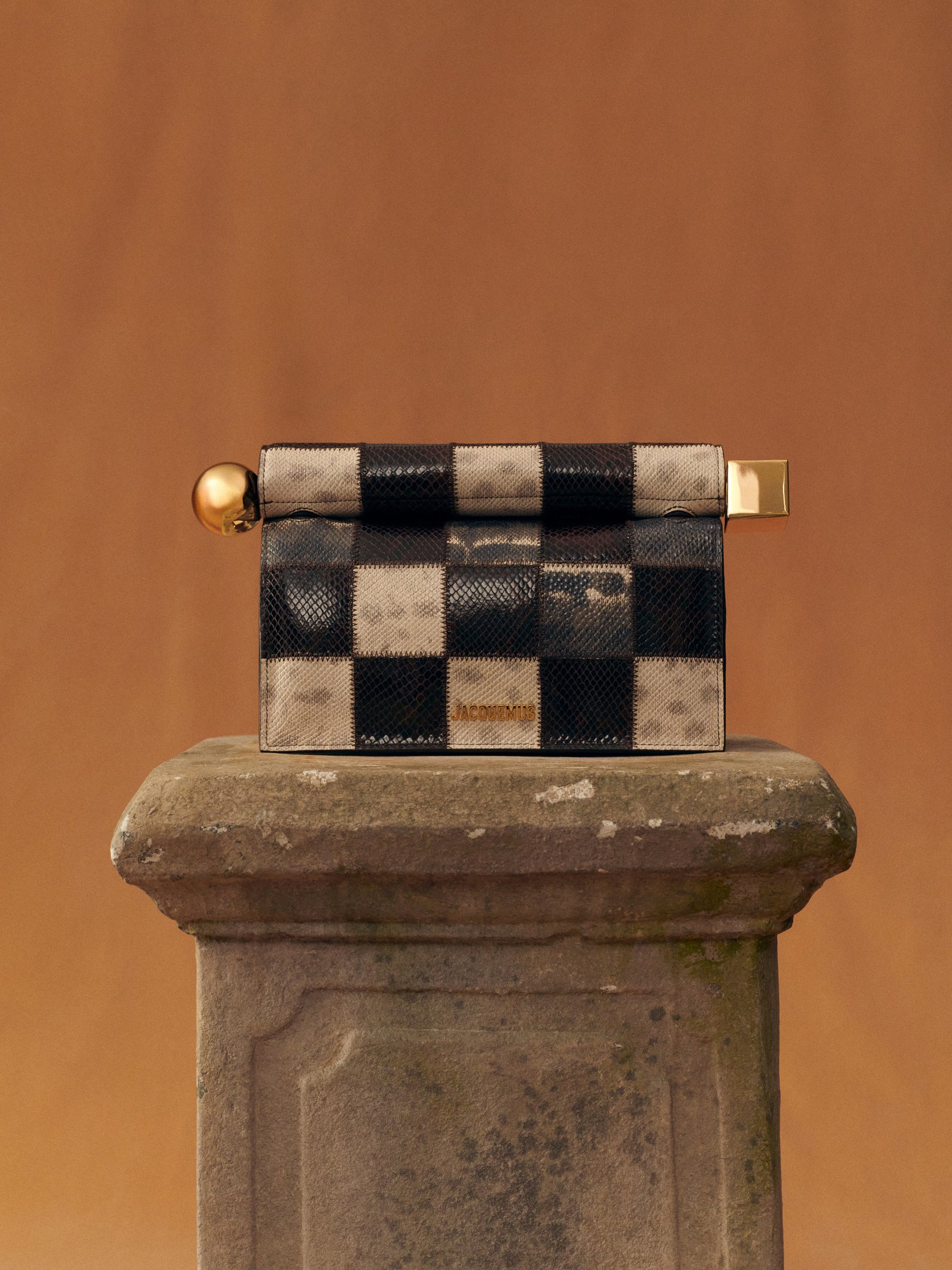 Jacquemus The Rond Carré Clutch Bag - Multi-Brown/Beige