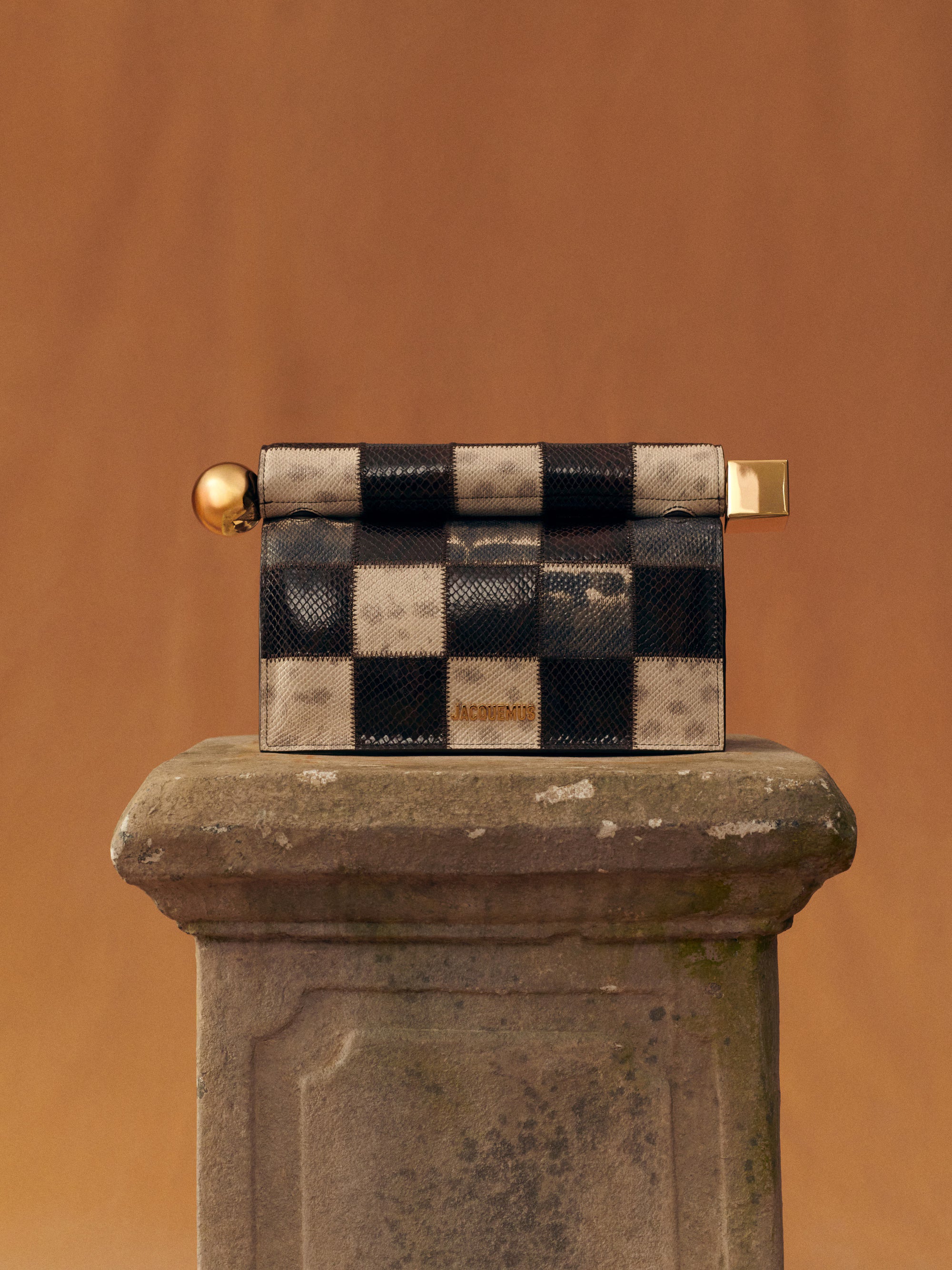 Jacquemus The Rond Carré Clutch Bag - Multi-Brown/Beige