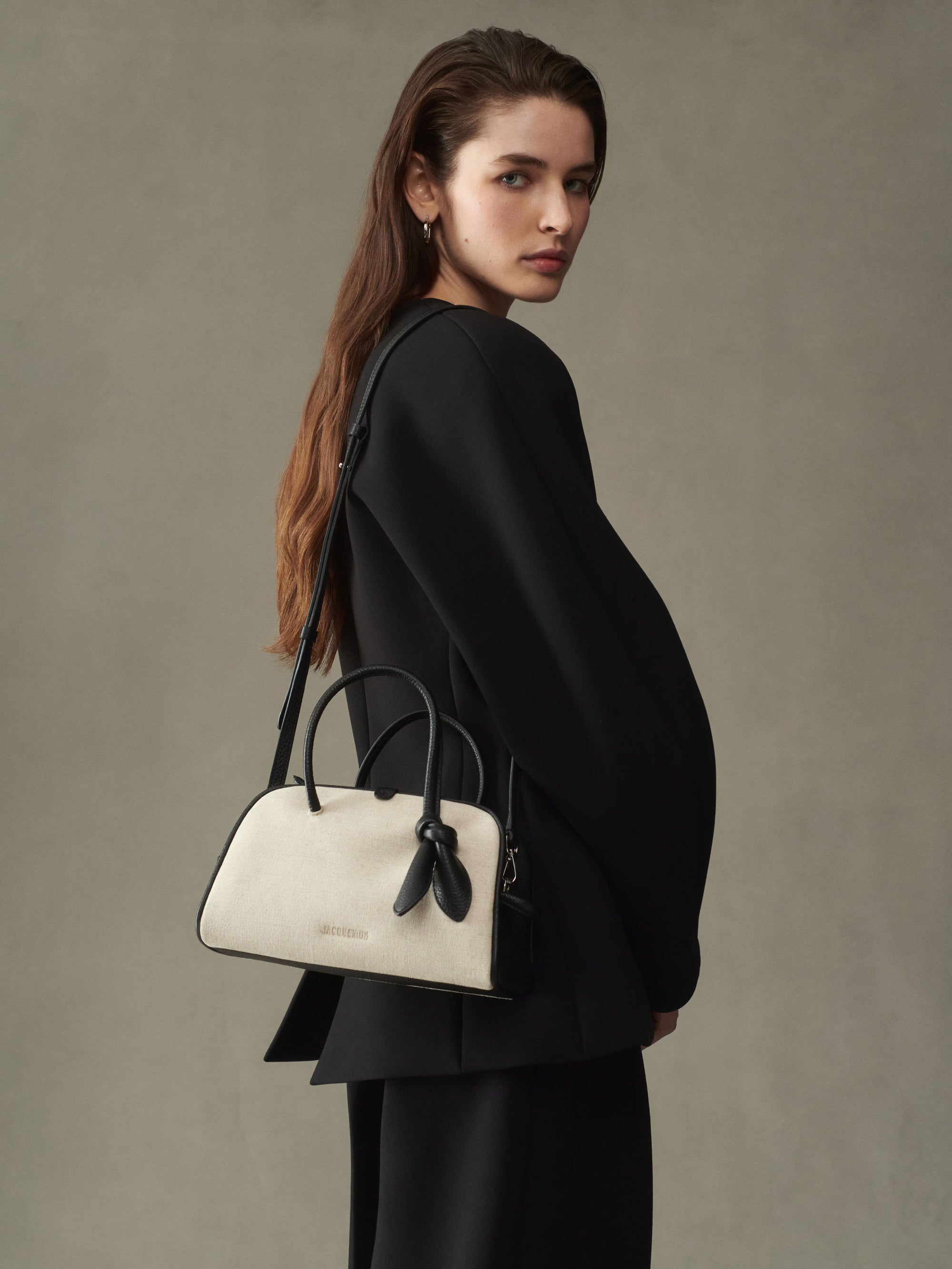 Jacquemus The Small Turismo Bag - Light Greige/Black