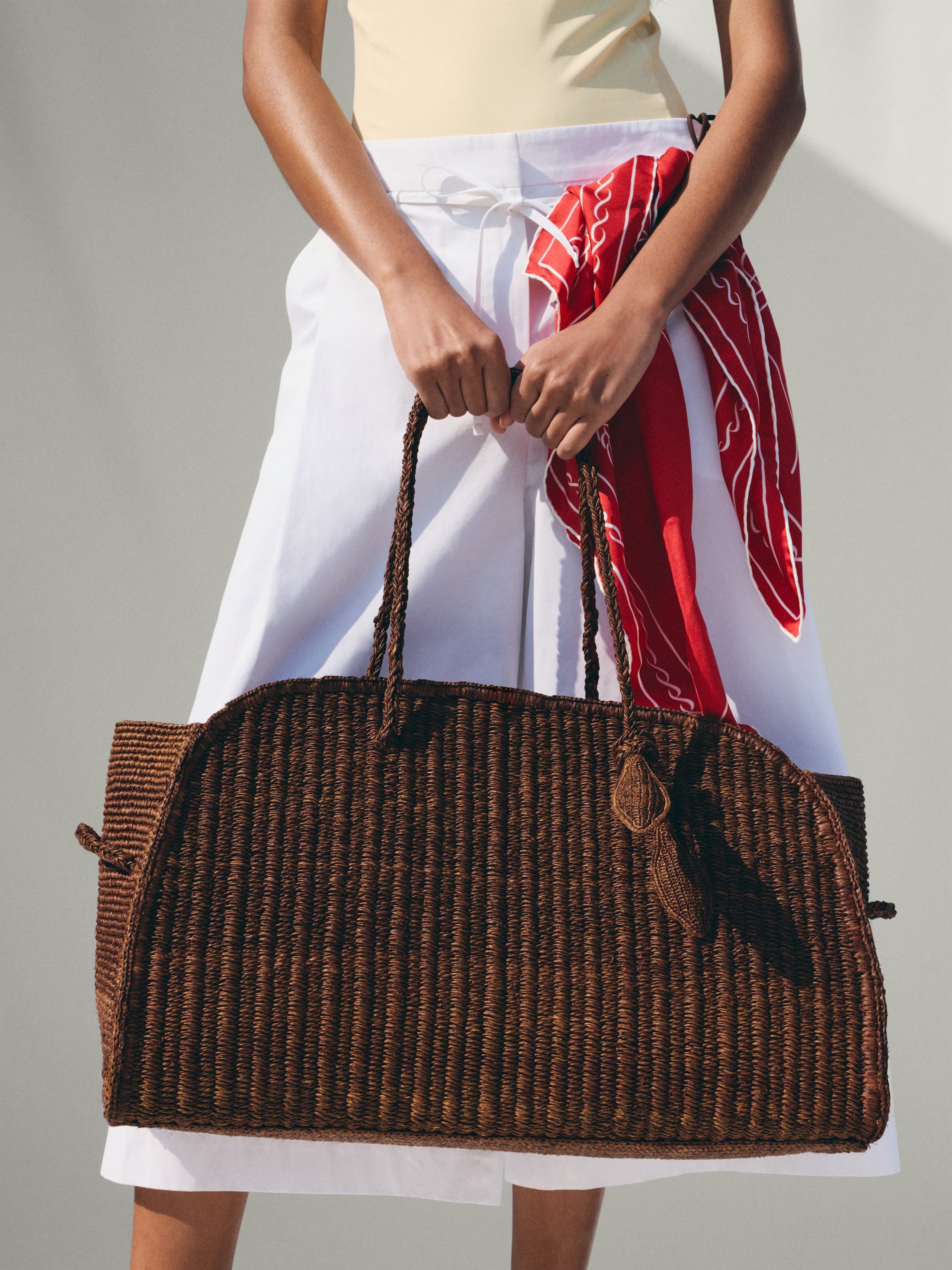 Jacquemus The Large Raffia Turismo Bag - Camel