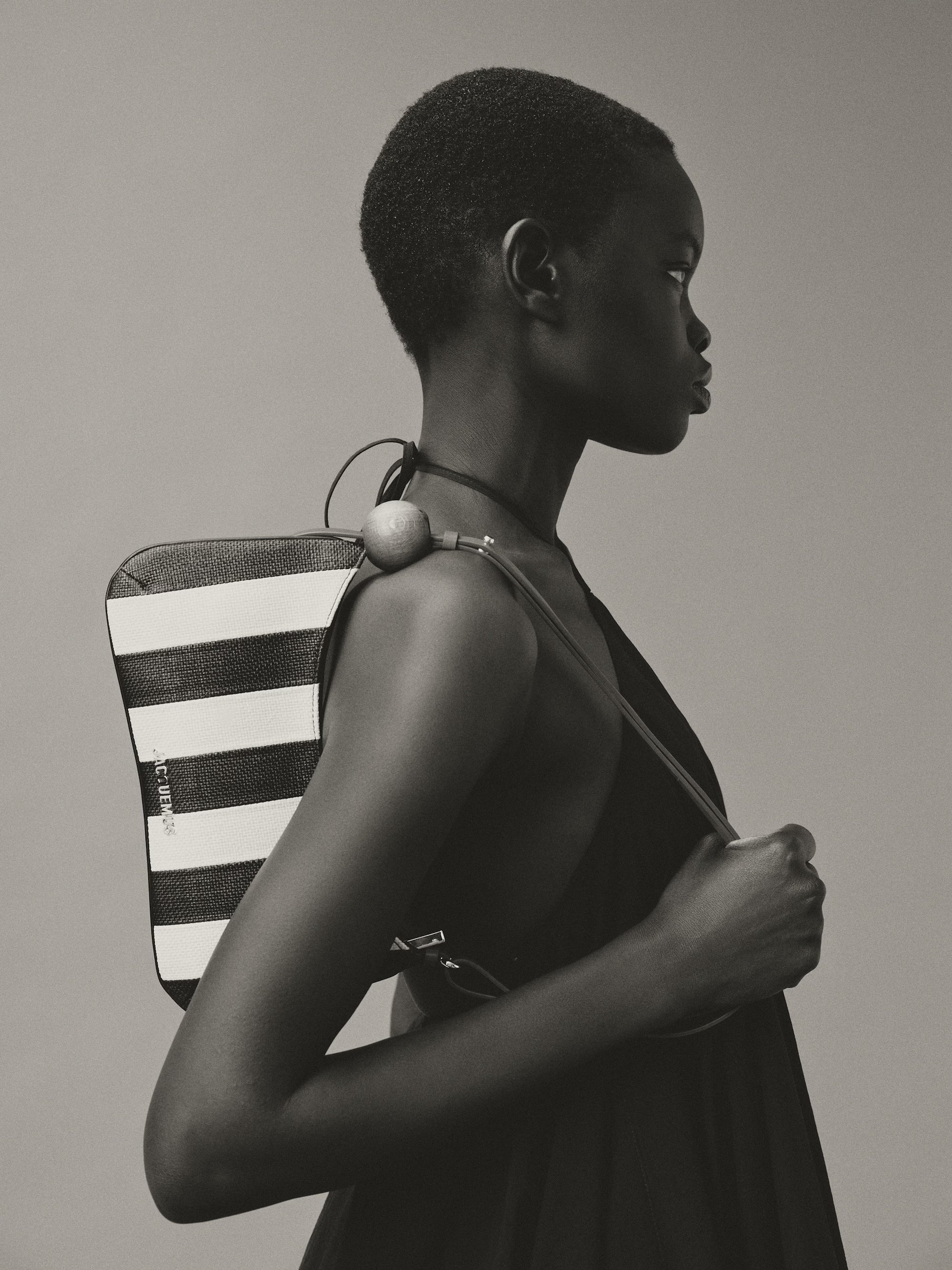 Jacquemus The Bisou Perle Bag - Natural/Black