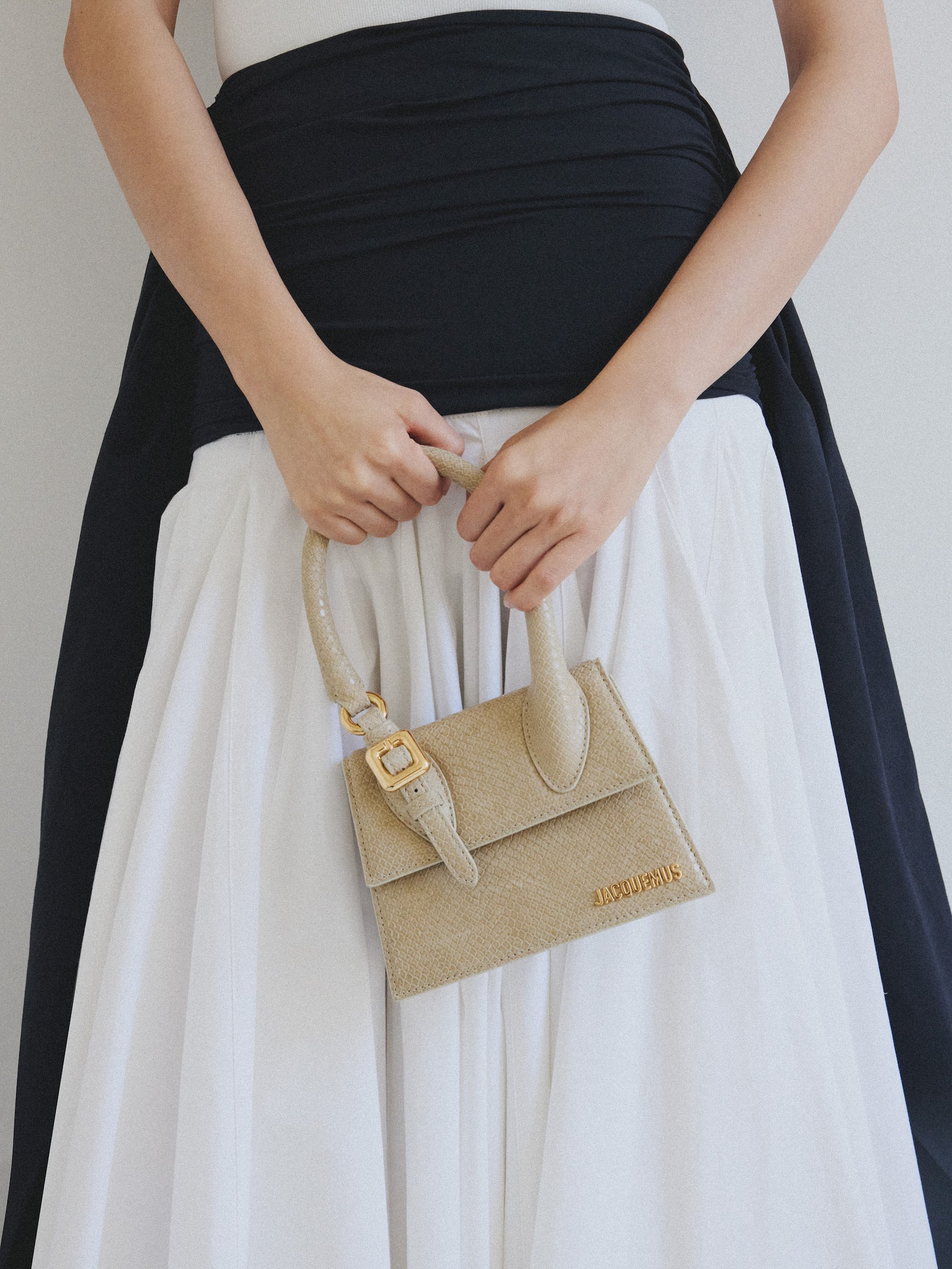 Jacquemus The Medium Chiquito Bag with Buckle - Light Beige