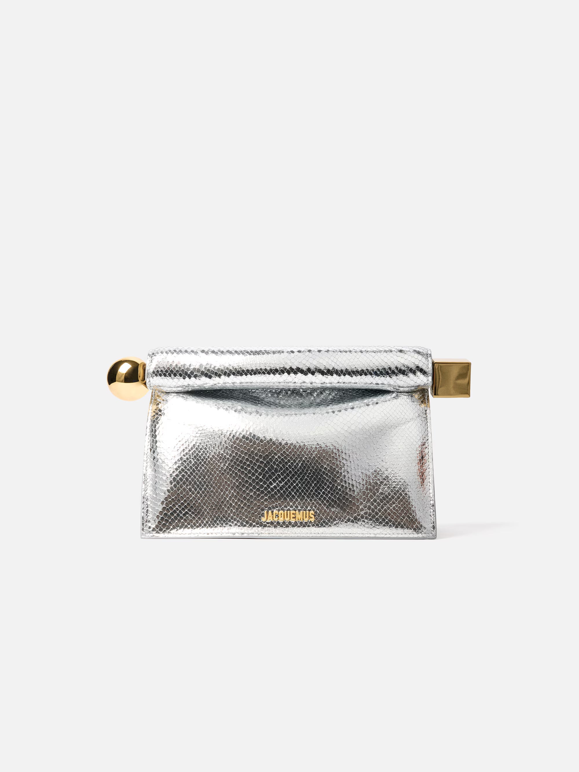 Jacquemus The Rond Carré Clutch Bag - Silver