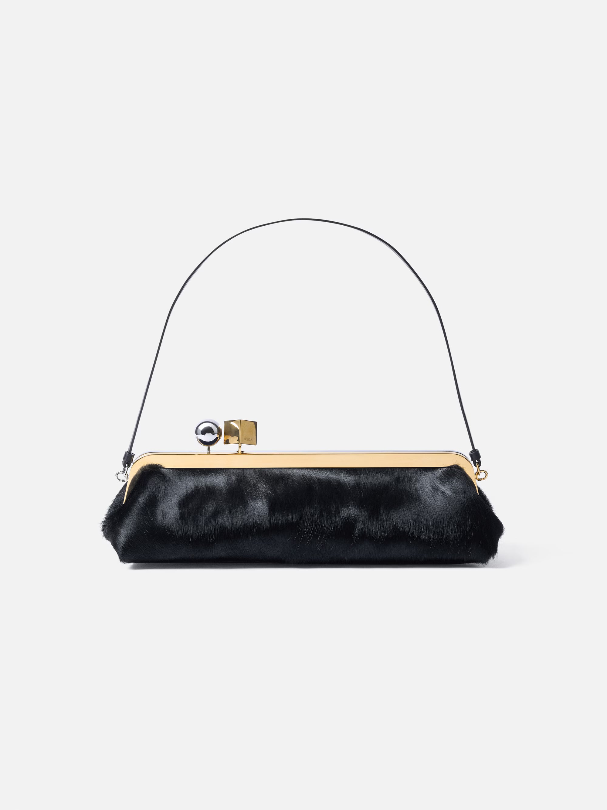 Jacquemus The Salon Clutch Bag - Fur Black