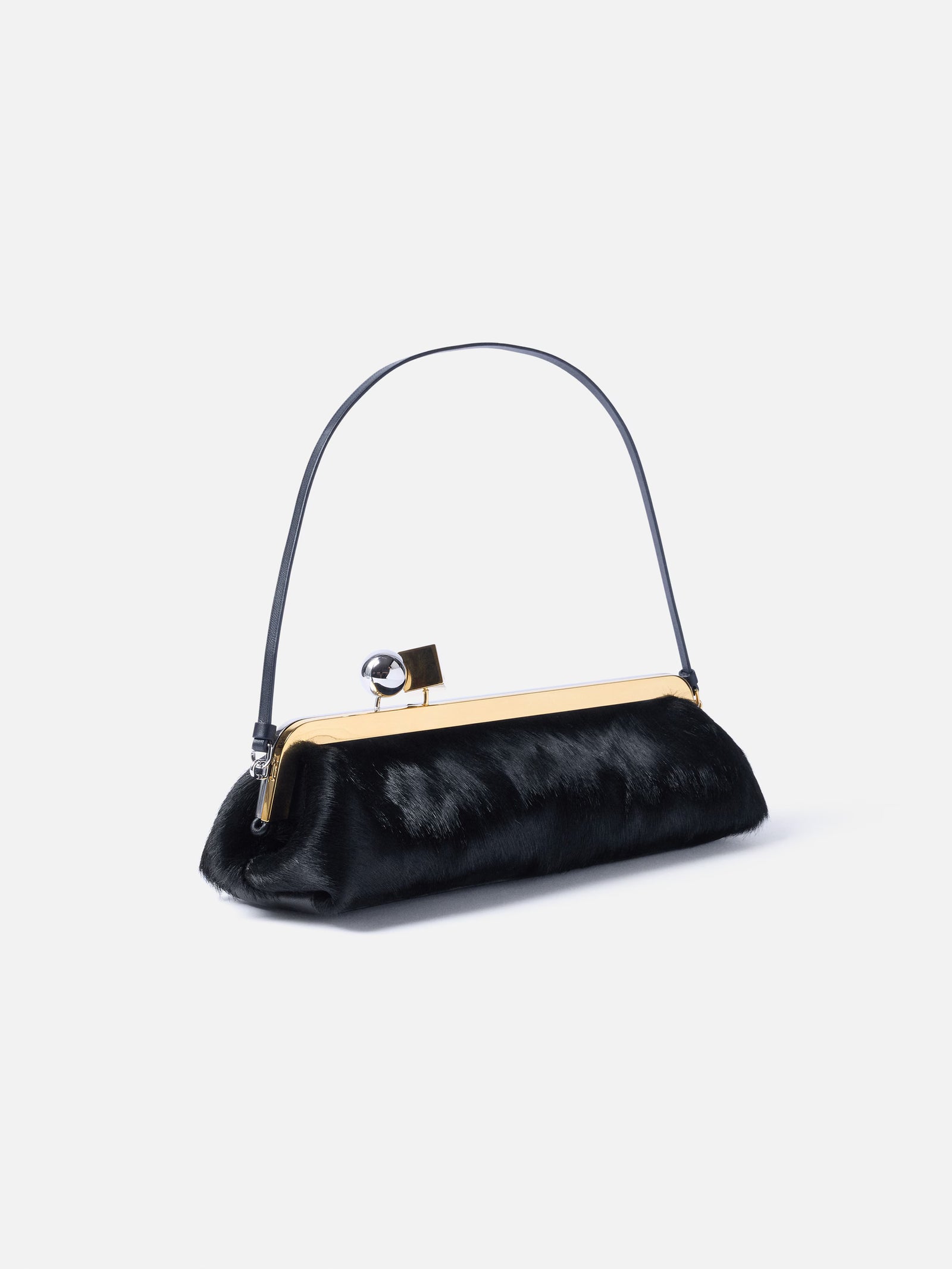 Jacquemus The Salon Clutch Bag - Fur Black