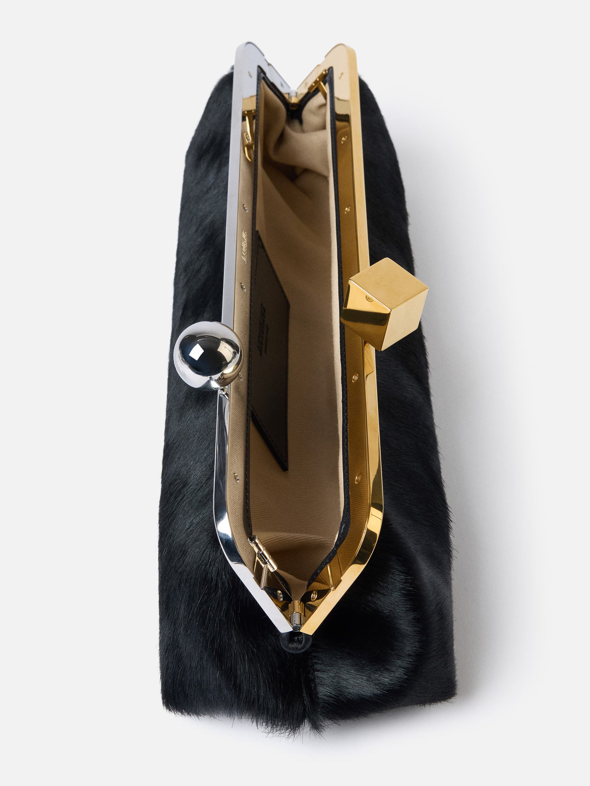 Jacquemus The Salon Clutch Bag - Fur Black