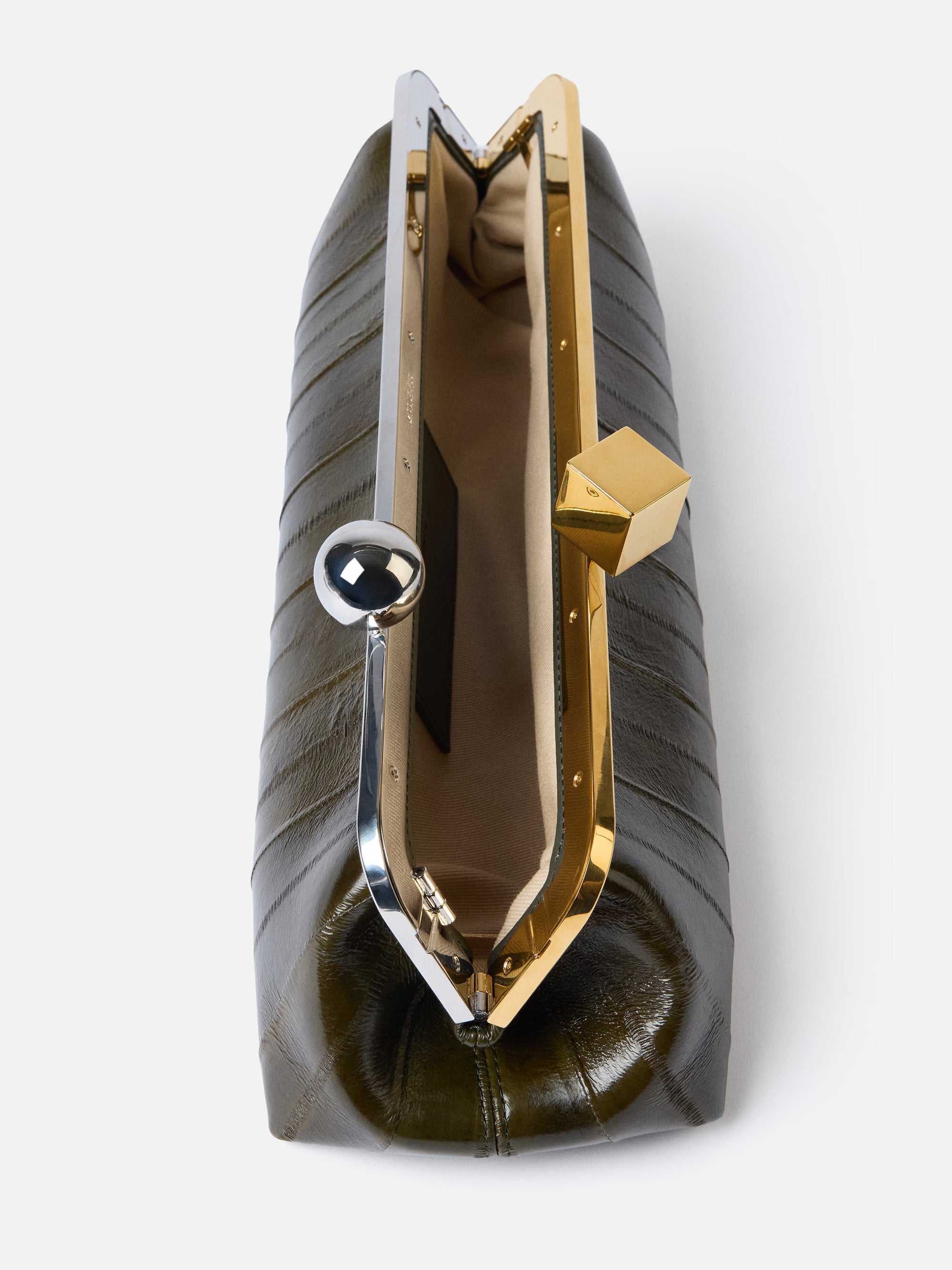 Jacquemus The Salon Clutch Bag - Dark Khaaki