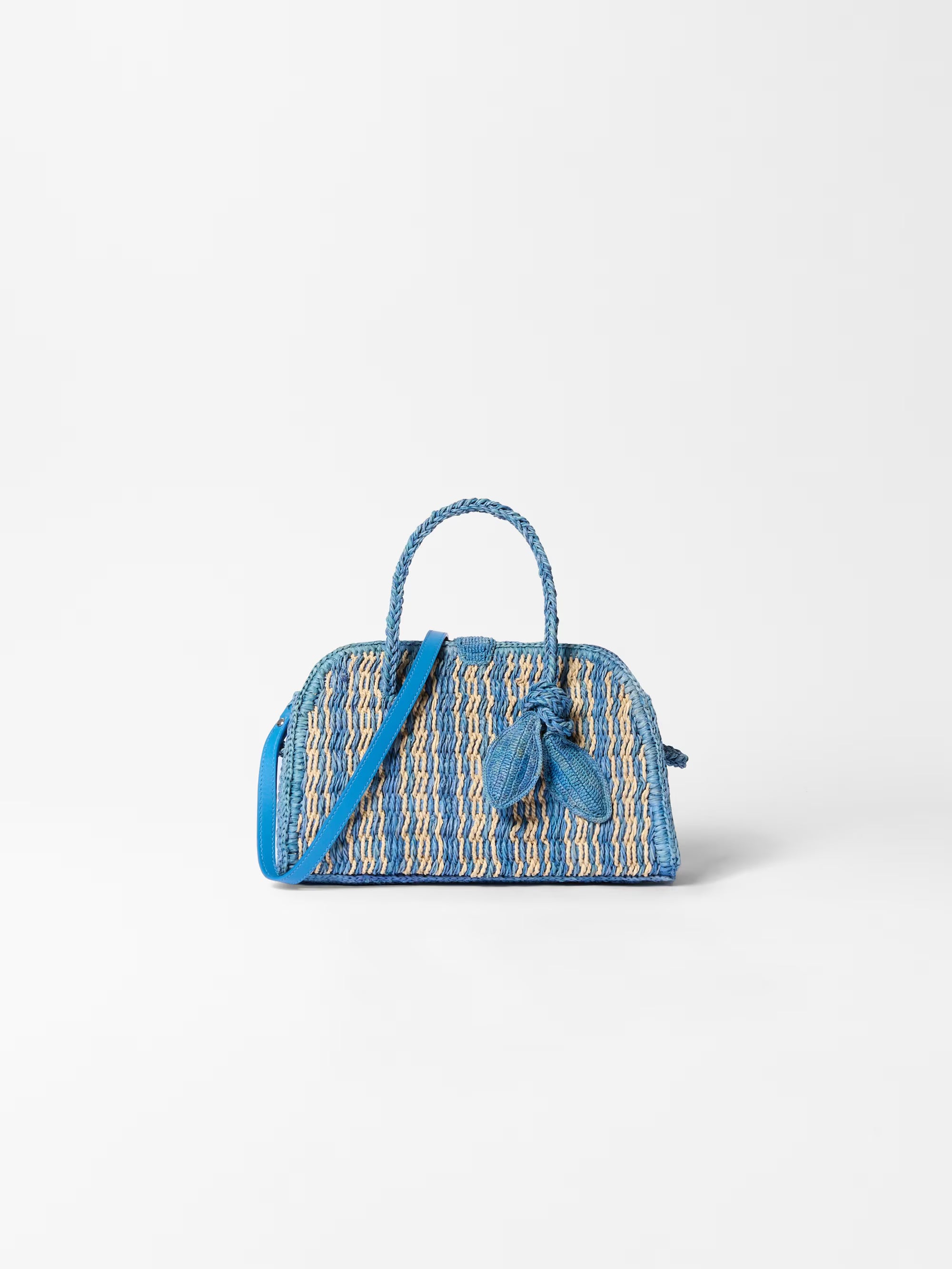 Jacquemus The Small Raffia Turismo Bag - Blue / Natural