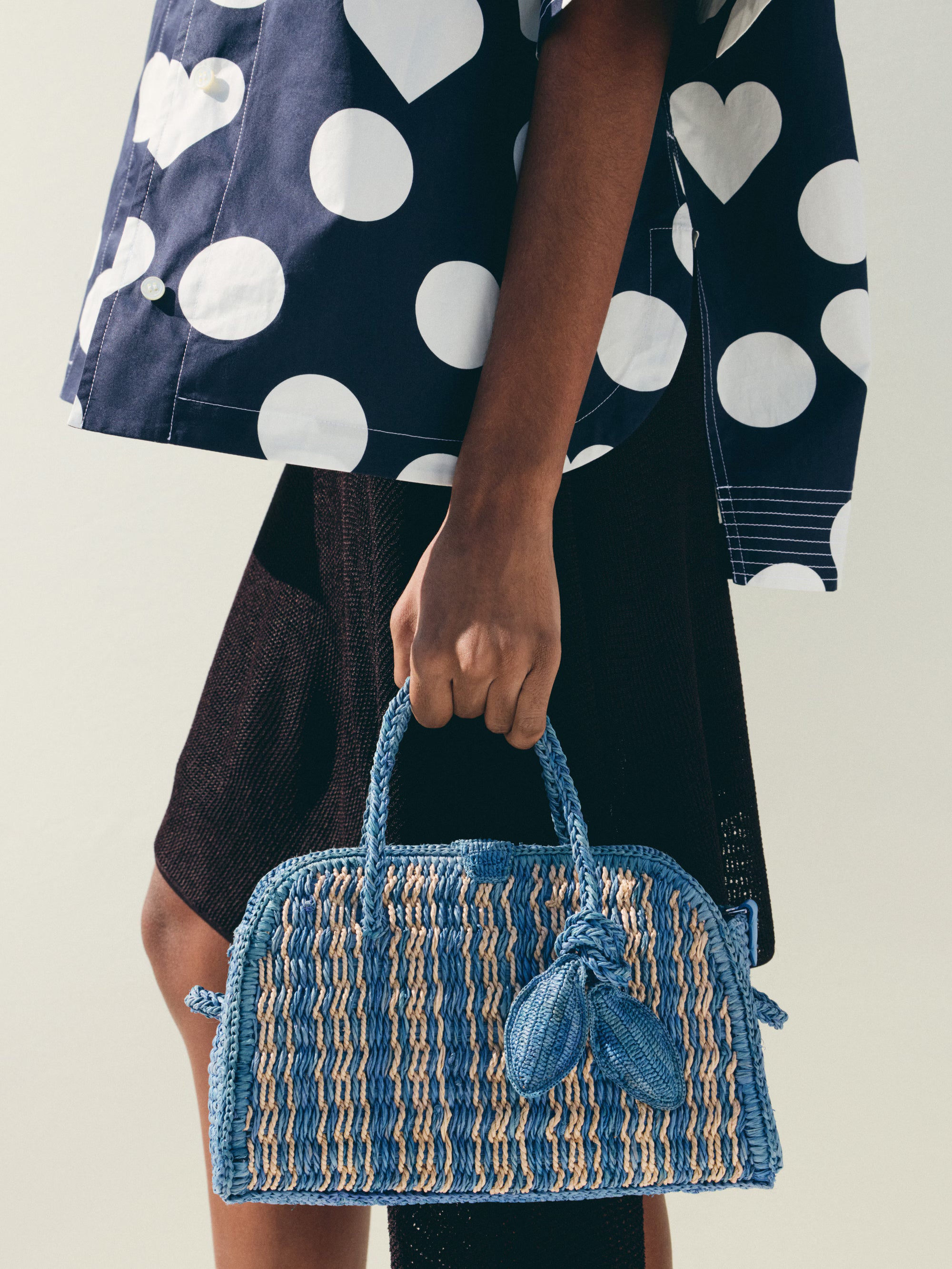 Jacquemus The Small Raffia Turismo Bag - Blue / Natural