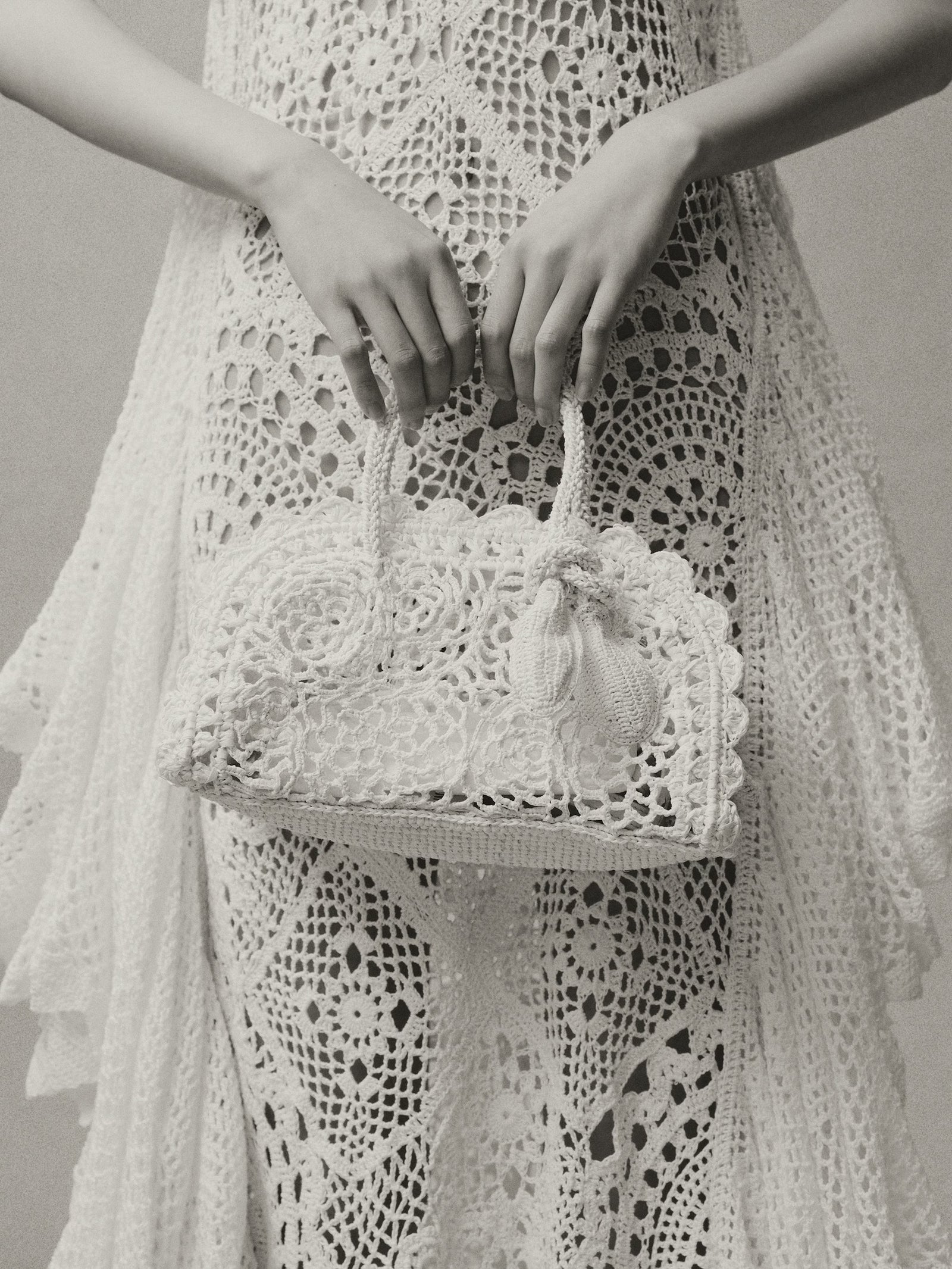 Jacquemus The Small Turismo Crochet Bag - White