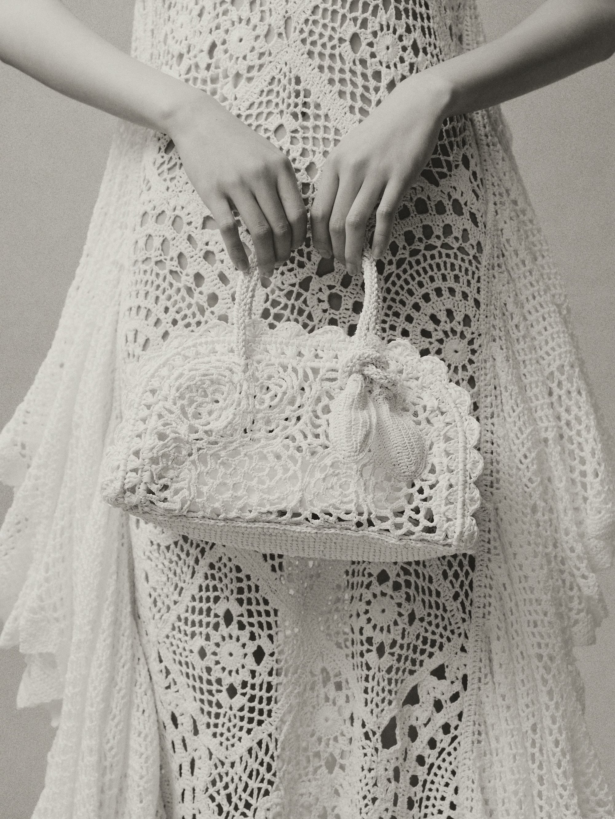 Jacquemus The Small Turismo Crochet Bag - White