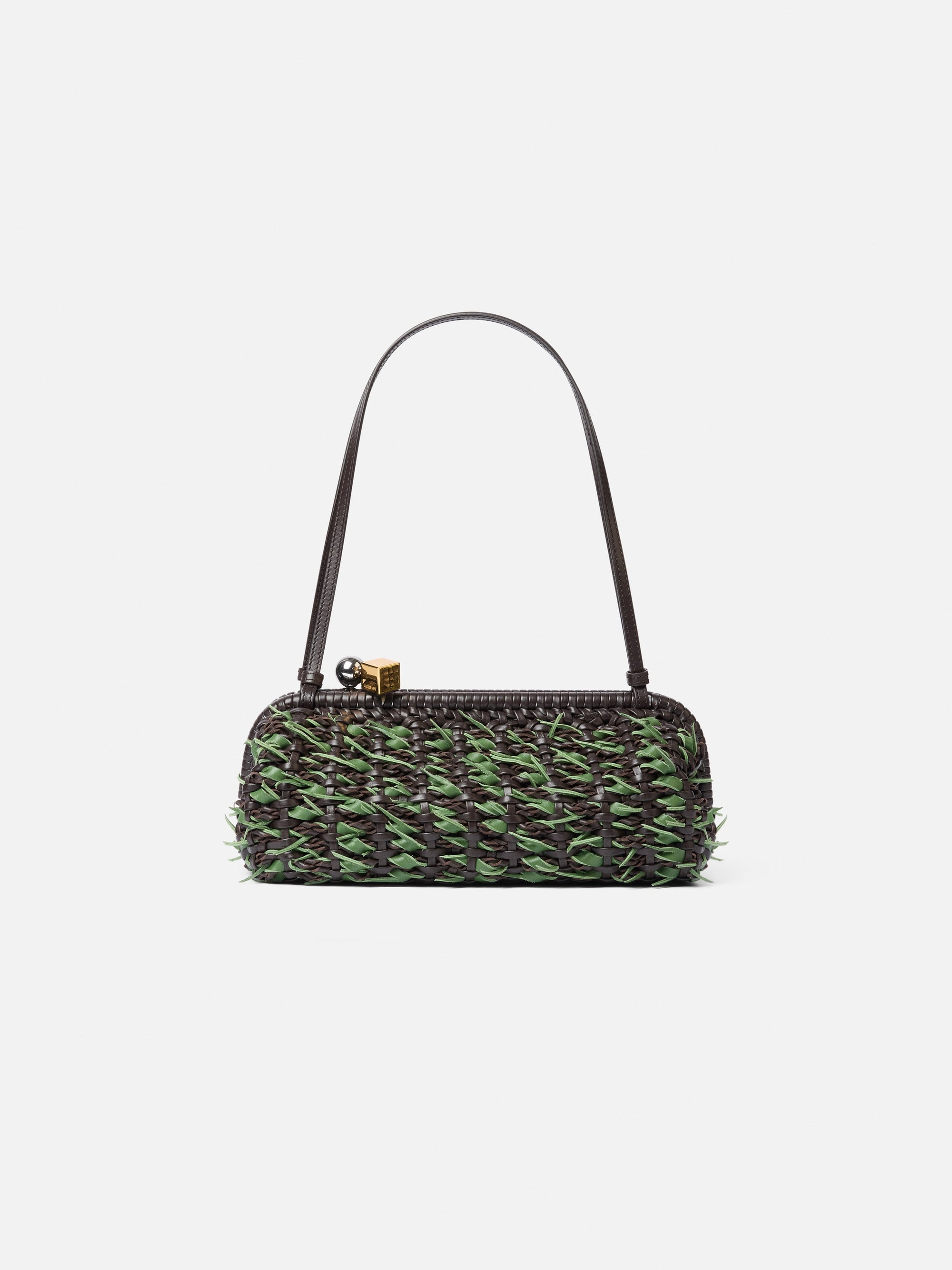 Jacquemus The Large Salon Clutch Bag - Brown / Green Rosemary