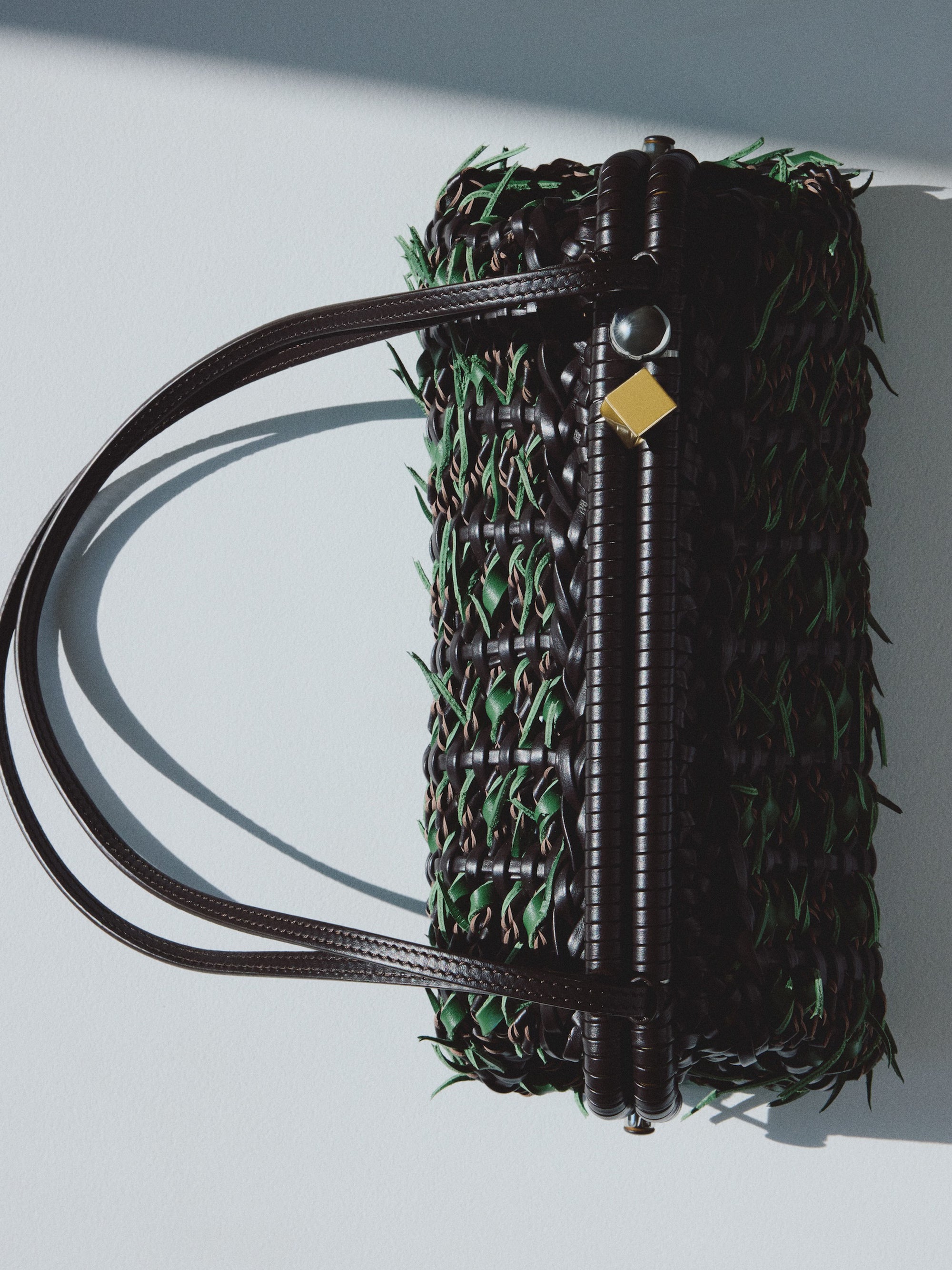 Jacquemus The Large Salon Clutch Bag - Brown / Green Rosemary