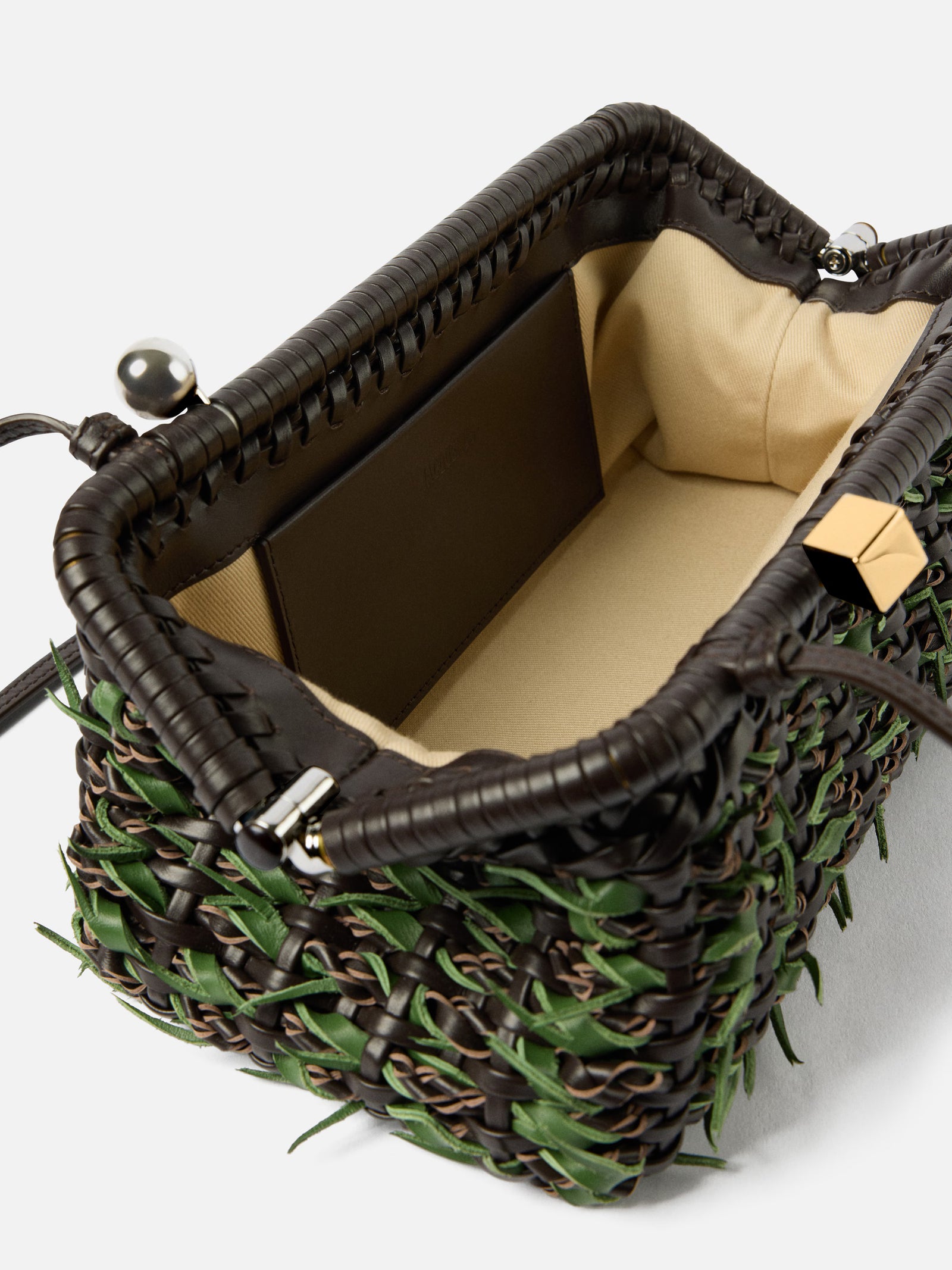 Jacquemus The Large Salon Clutch Bag - Brown / Green Rosemary
