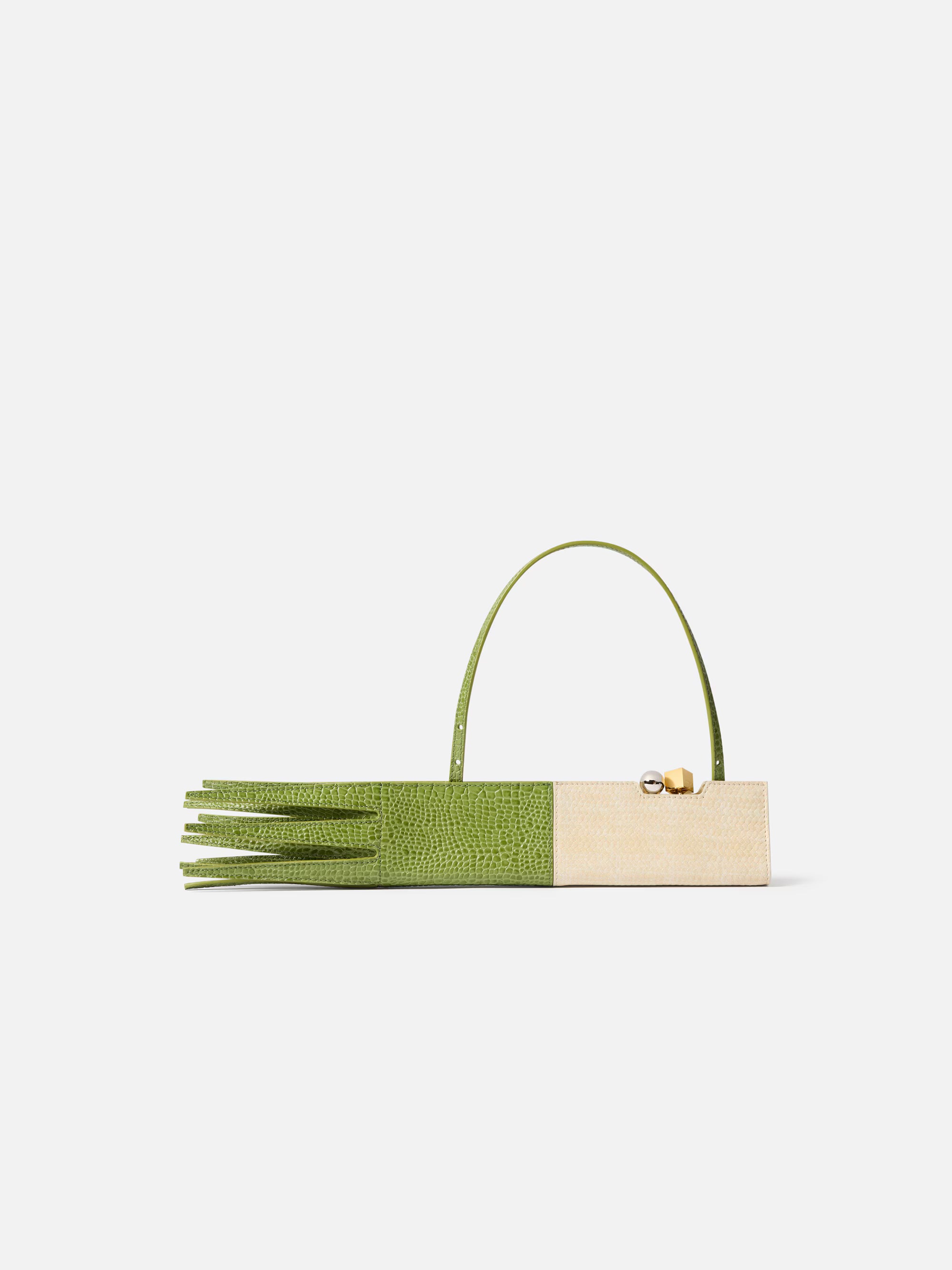 Jacquemus The Poireau Clutch Bag - Green / Dust Ivory