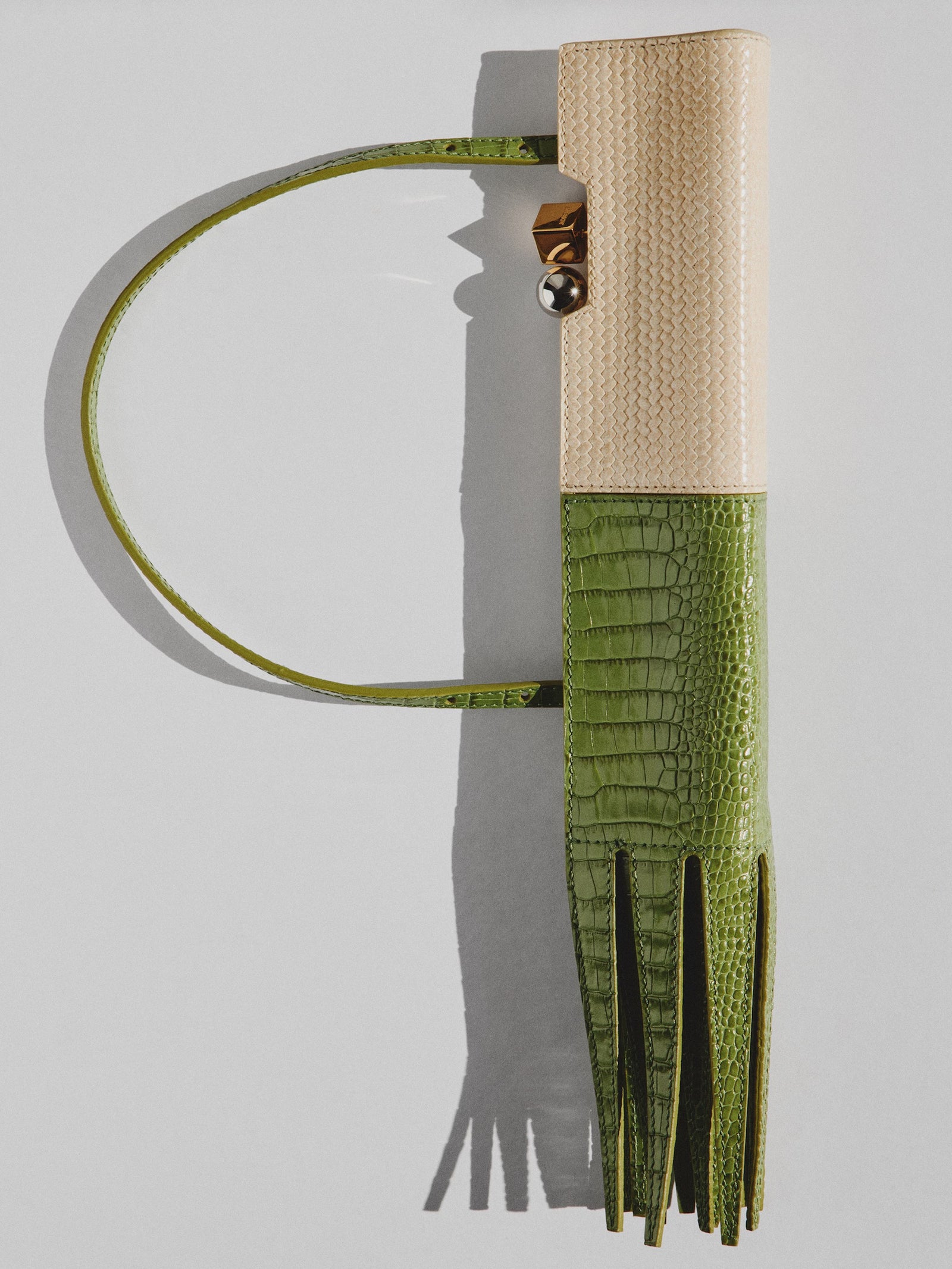 Jacquemus The Poireau Clutch Bag - Green / Dust Ivory