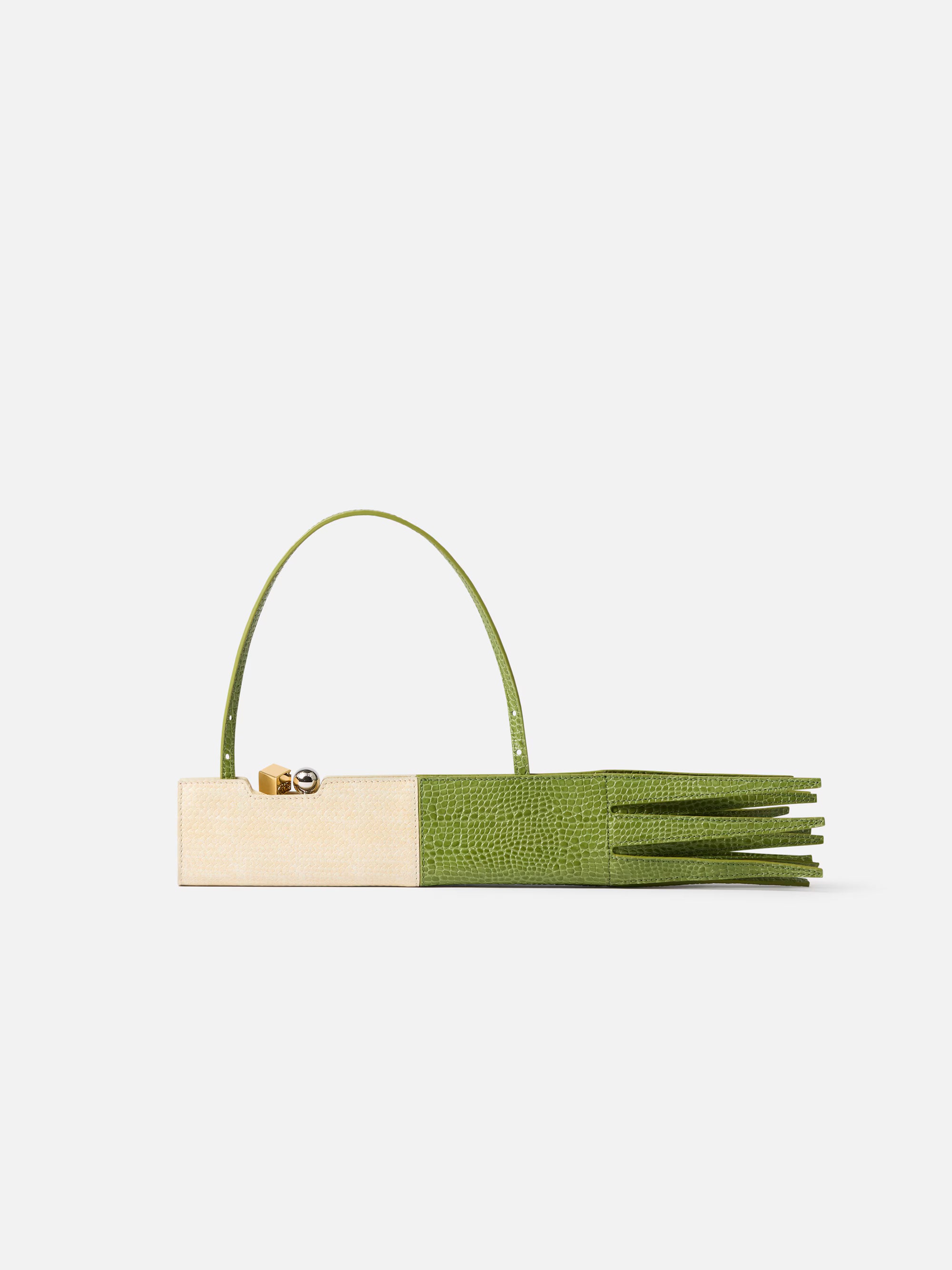 Jacquemus The Poireau Clutch Bag - Green / Dust Ivory