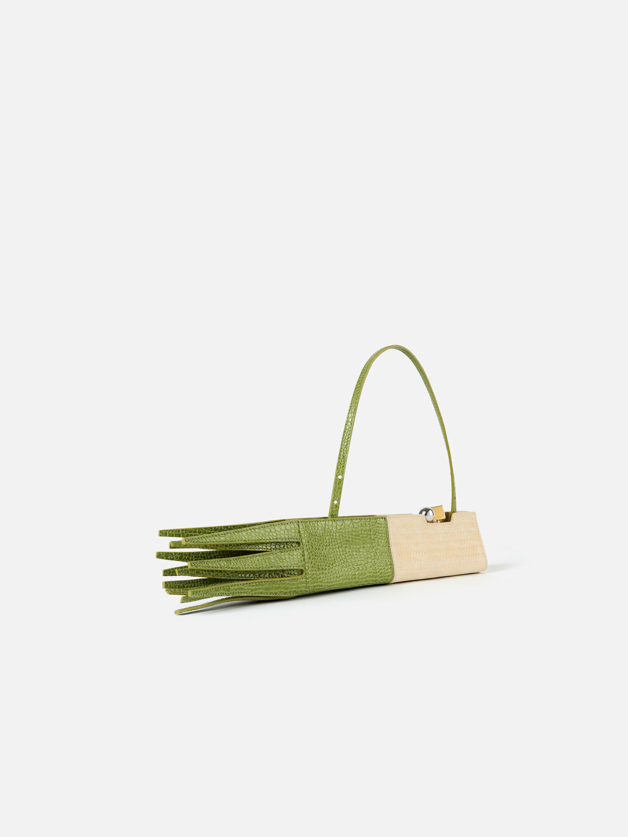 Jacquemus The Poireau Clutch Bag - Green / Dust Ivory