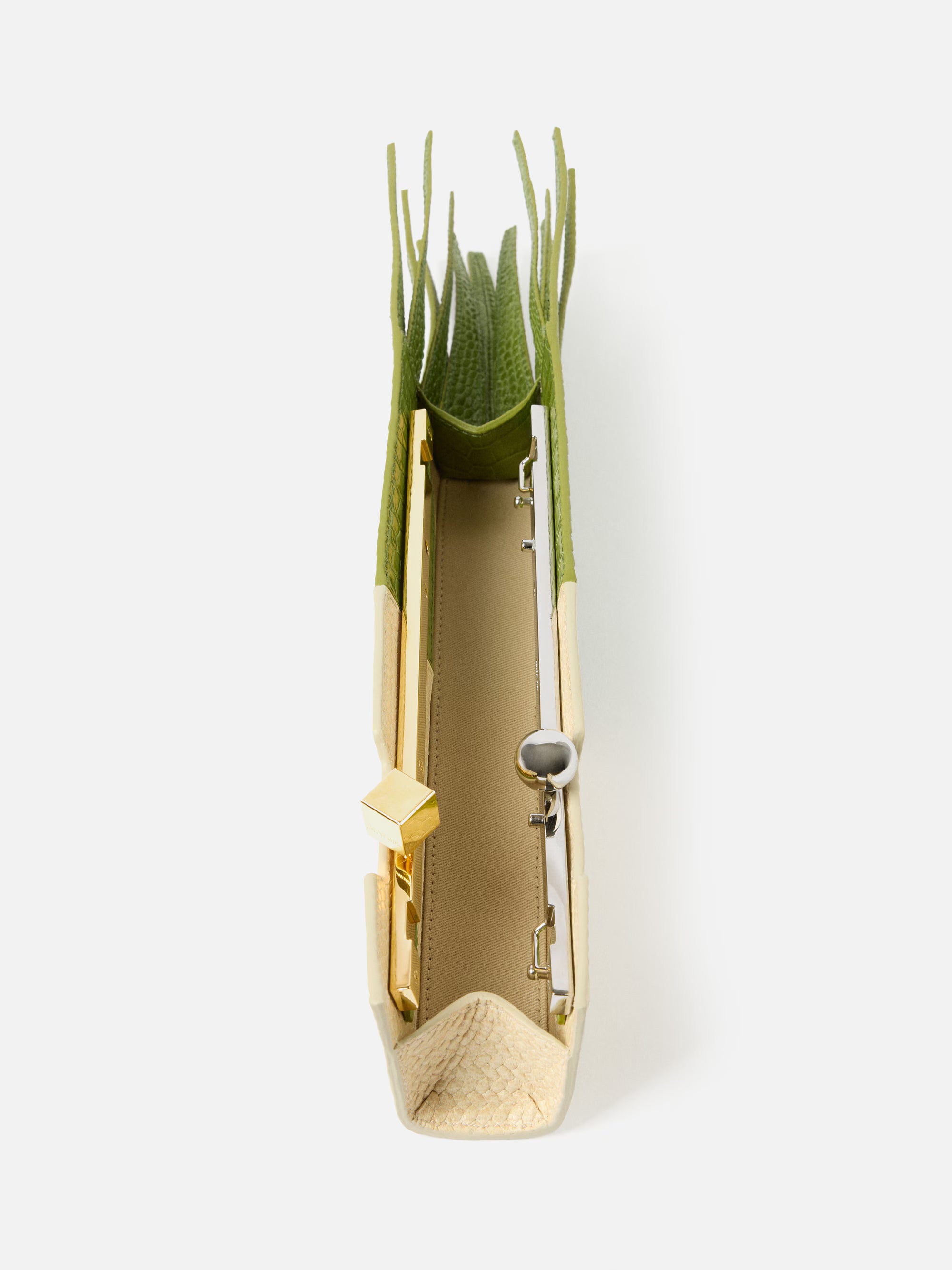 Jacquemus The Poireau Clutch Bag - Green / Dust Ivory