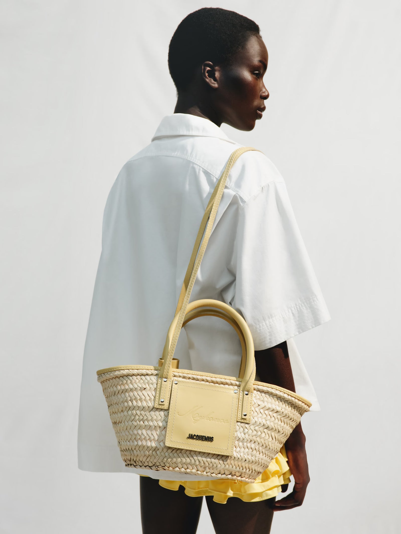 Jacquemus The Small Soli Mykonos Resort Basket Bag - Pale Yellow