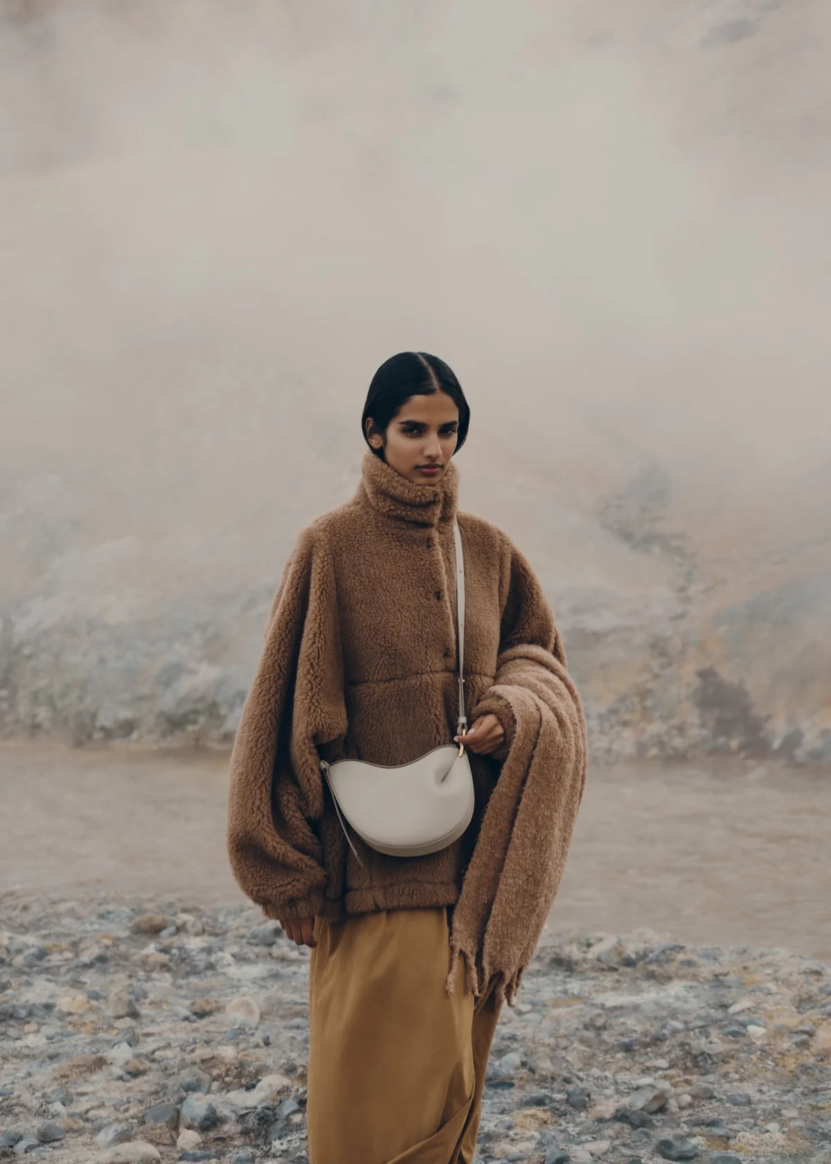 Polene Tonca Edition Textured Bag - Chalk