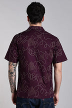 LYVN Slim Fit Embroidered Shirt - Purple