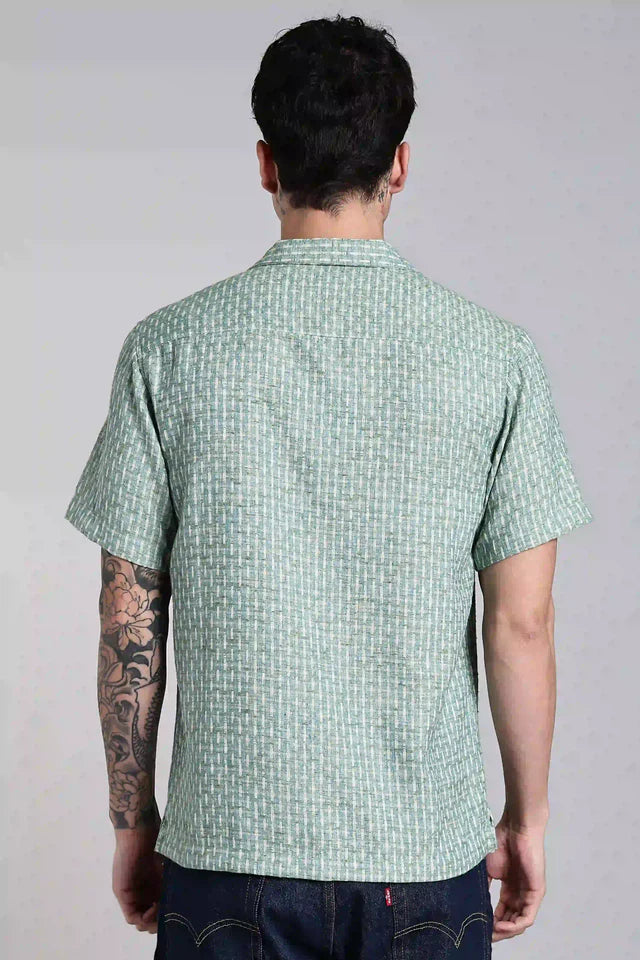 LYVN Slim Fit Turkish Weave Shirt - Blue