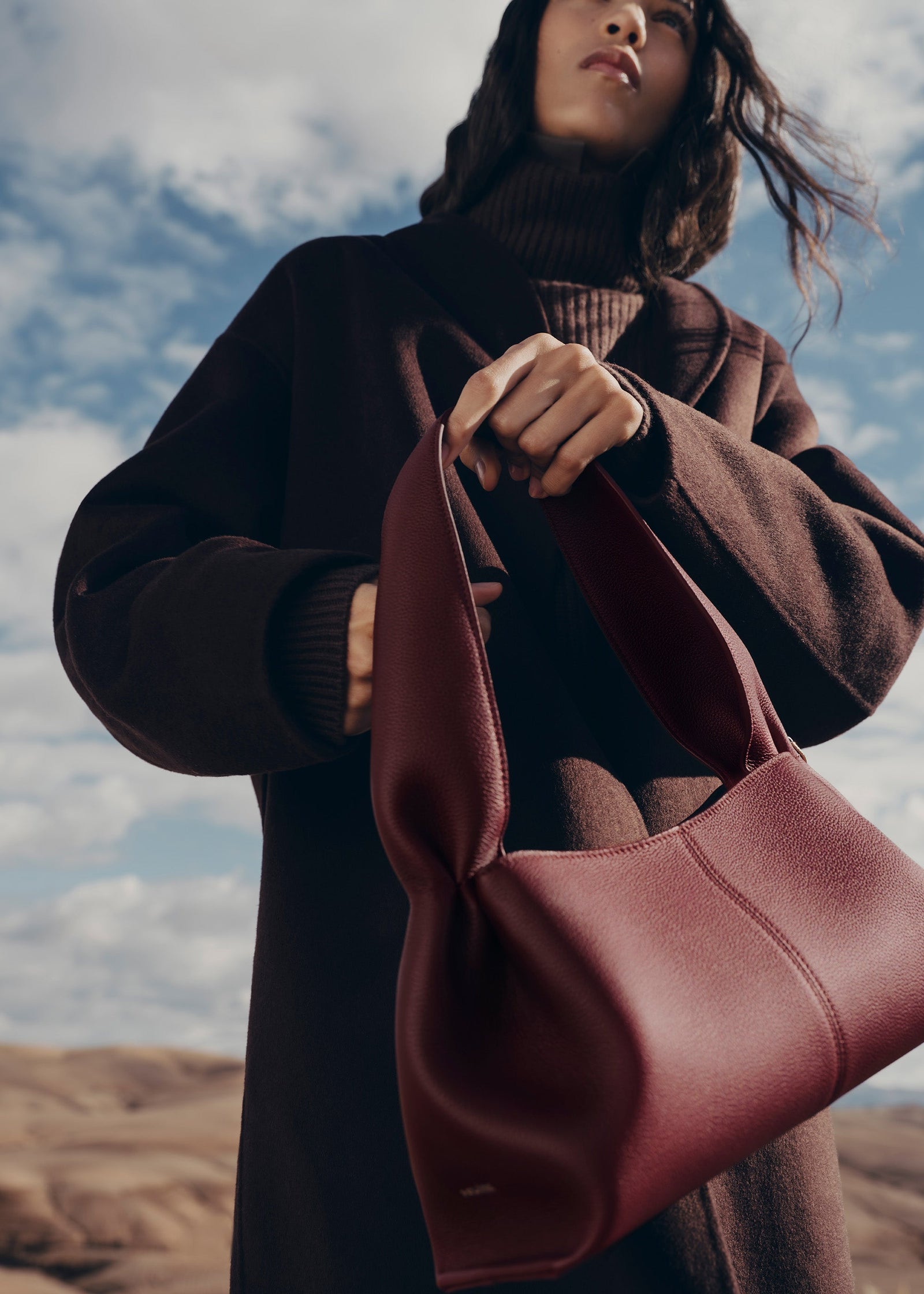 Polene Numero Neuf East West - Black Cherry