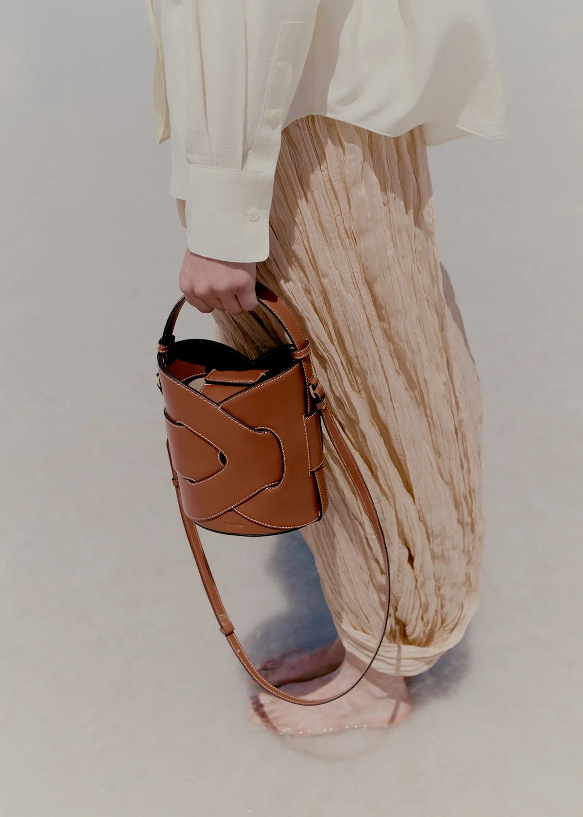 Polene Nodde Seau Edition Bag - Cognac