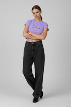LYVN 'Lick! Sip! Suck!' Crop Top - Purple