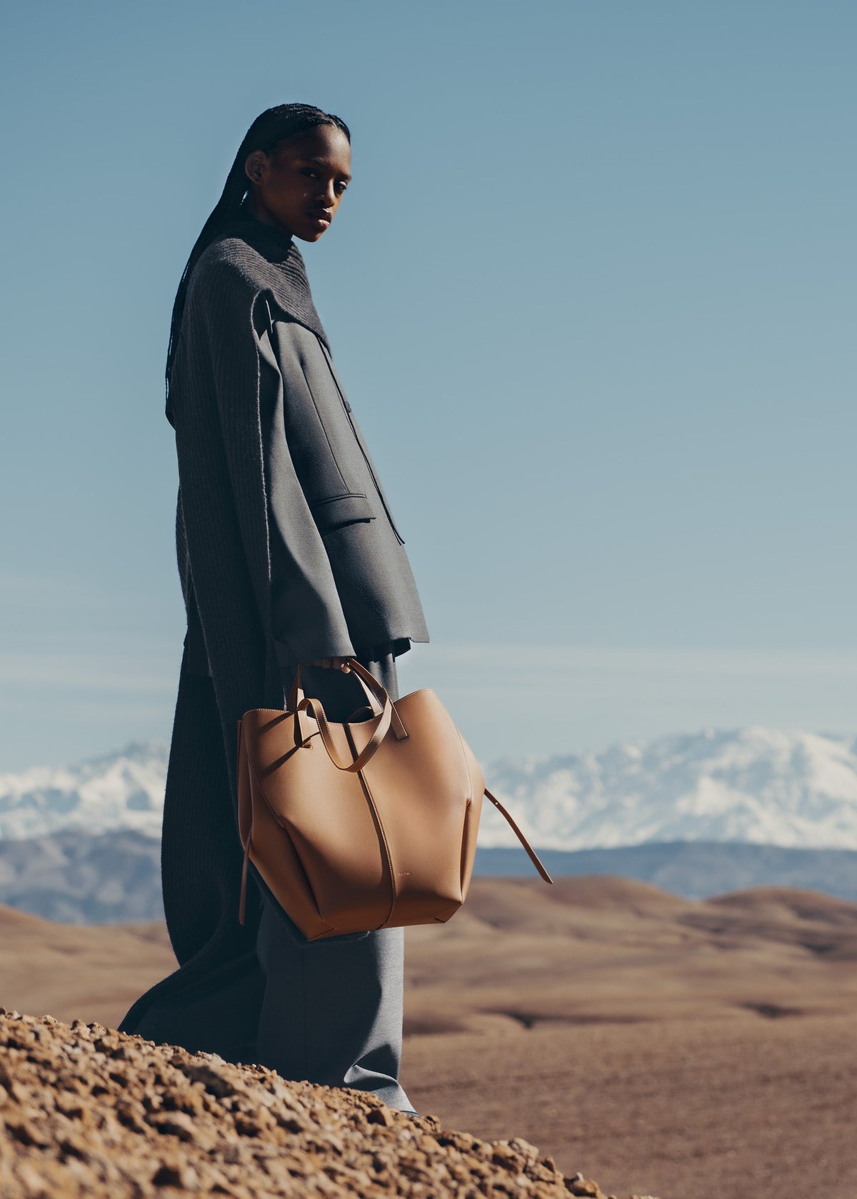 Polene Cyme Tote Bag - Camel