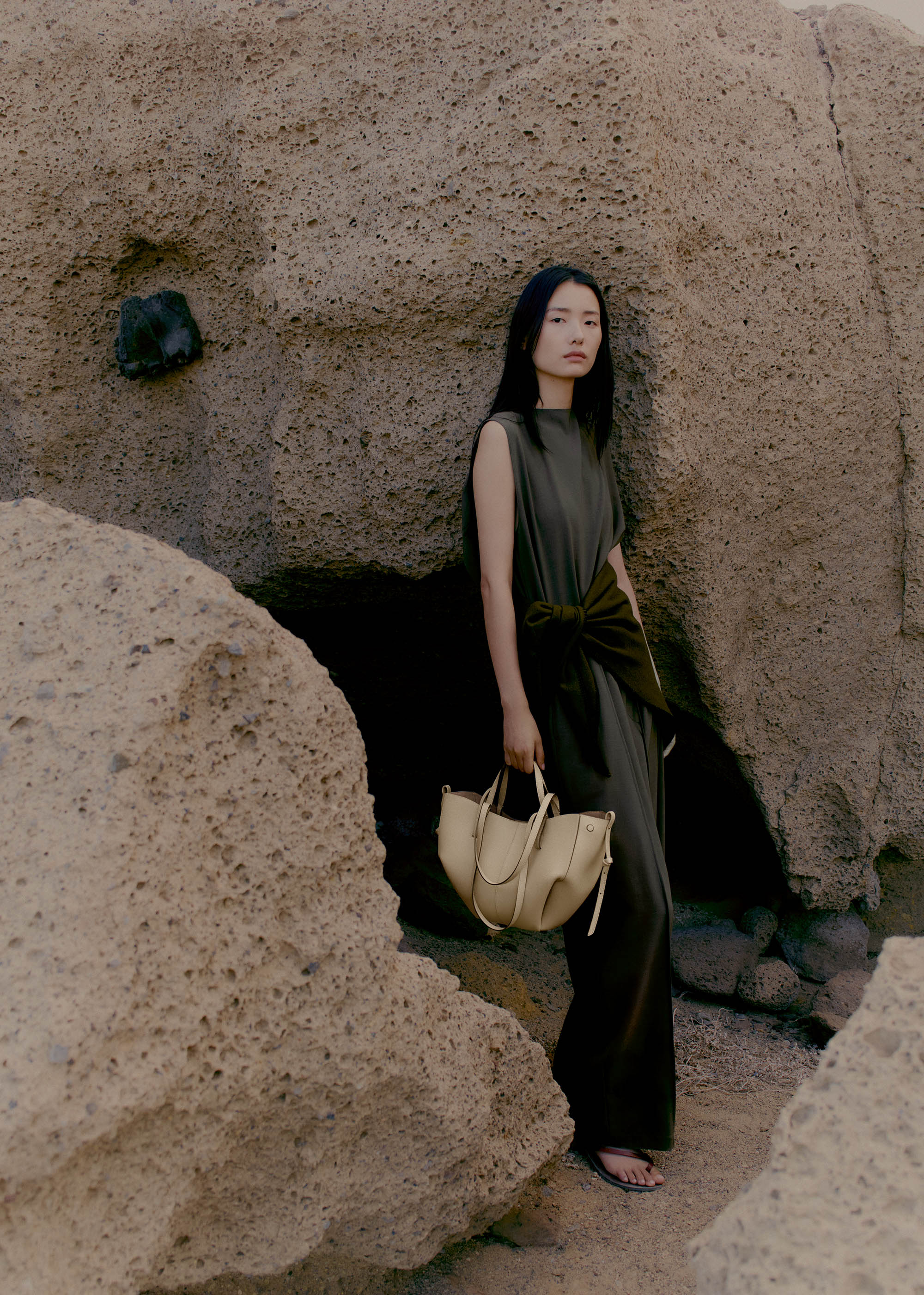 Polene Cyme Mini Edition Textured Bag - Sand