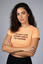 LYVN 'Not Like Other Girls' Crop Top - Orange
