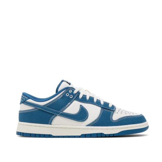 Side view of Nike Dunk Low Industrial Blue Sashiko; right pair