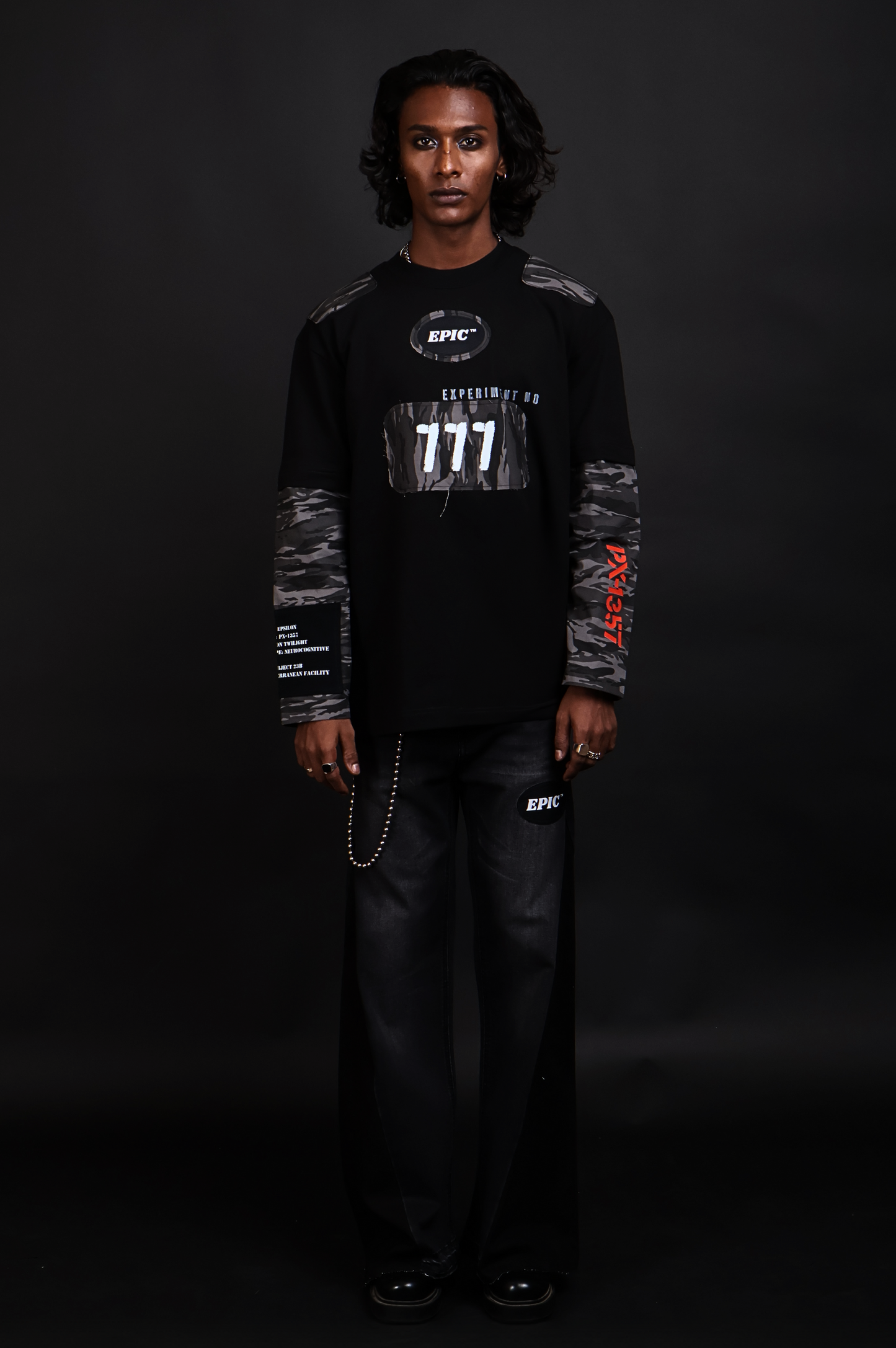 EPIC Oversize Black Full Sleeve T-shirt '777'