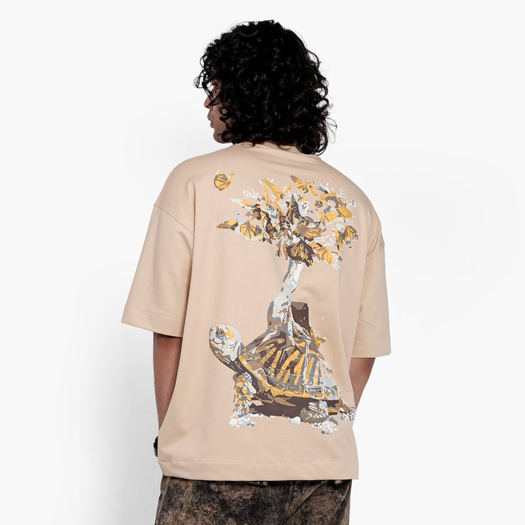 Khaaki Oversized T Shirt - The Serene Stride