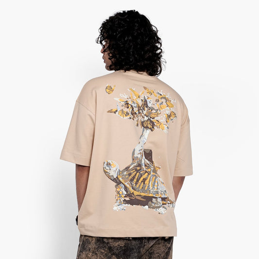 Khaaki Oversized T Shirt - The Serene Stride