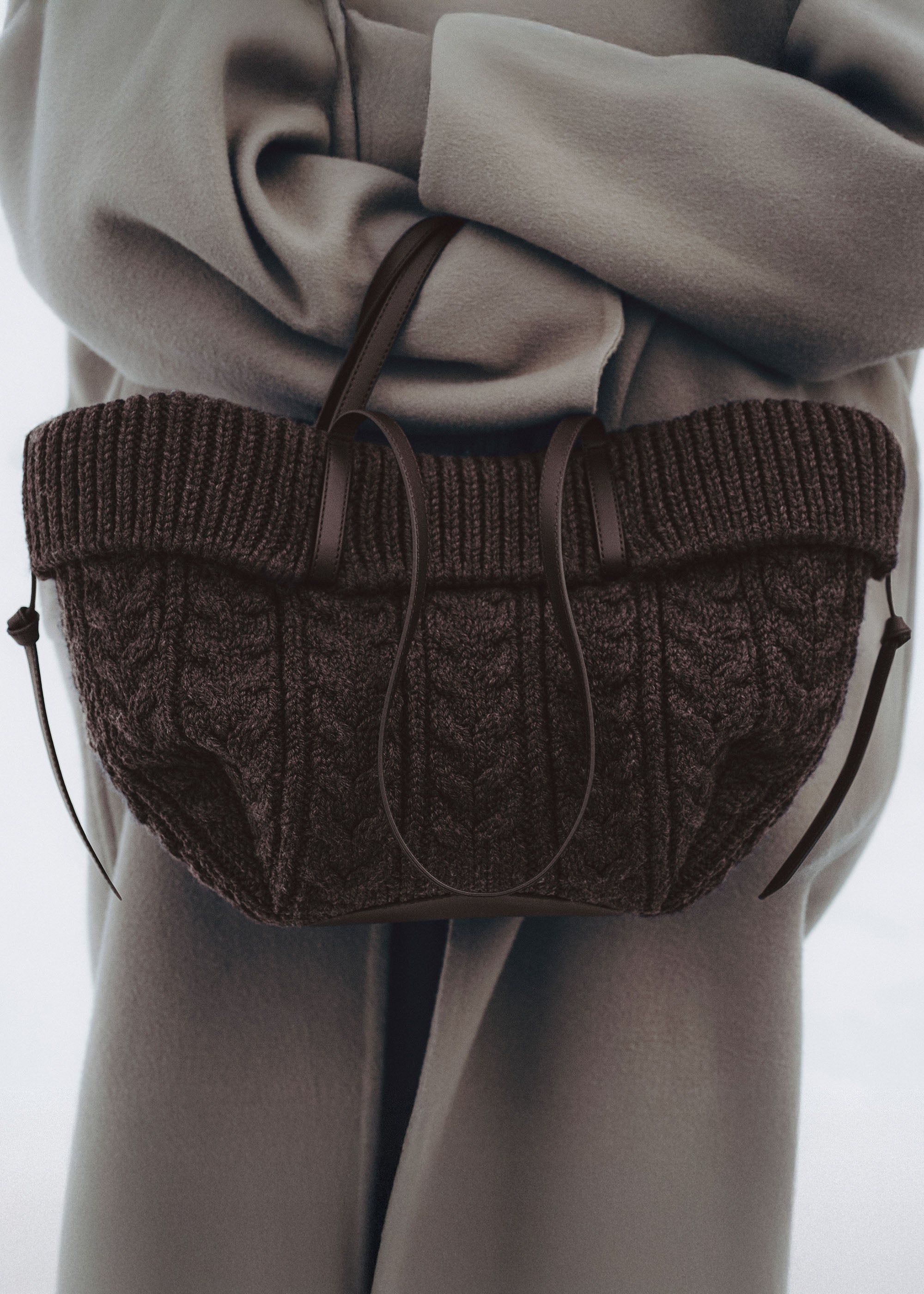 Polene Cyme Mini Edition Merino Bag - Ebony